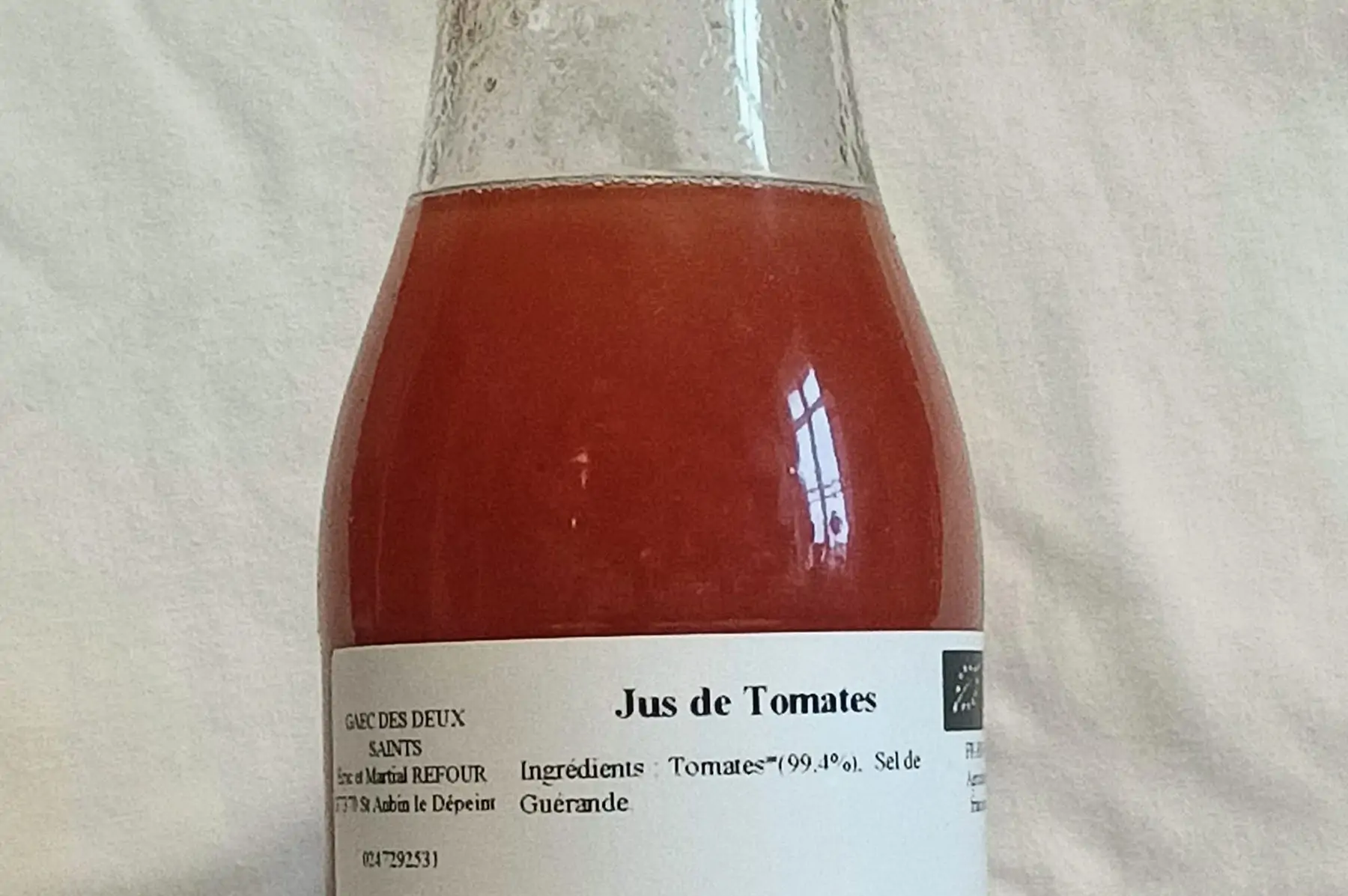 jus de tomates bio bouteille de 48cl