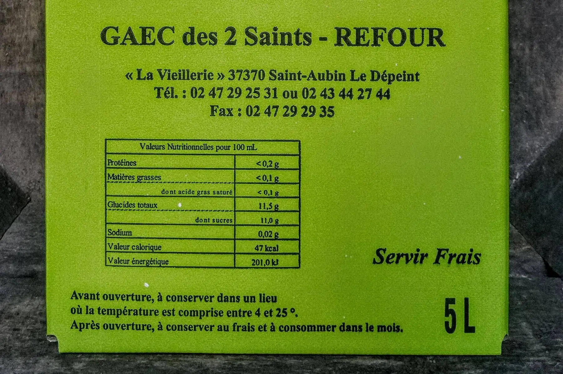 jus de pommes du verger bio - bib de 5 l