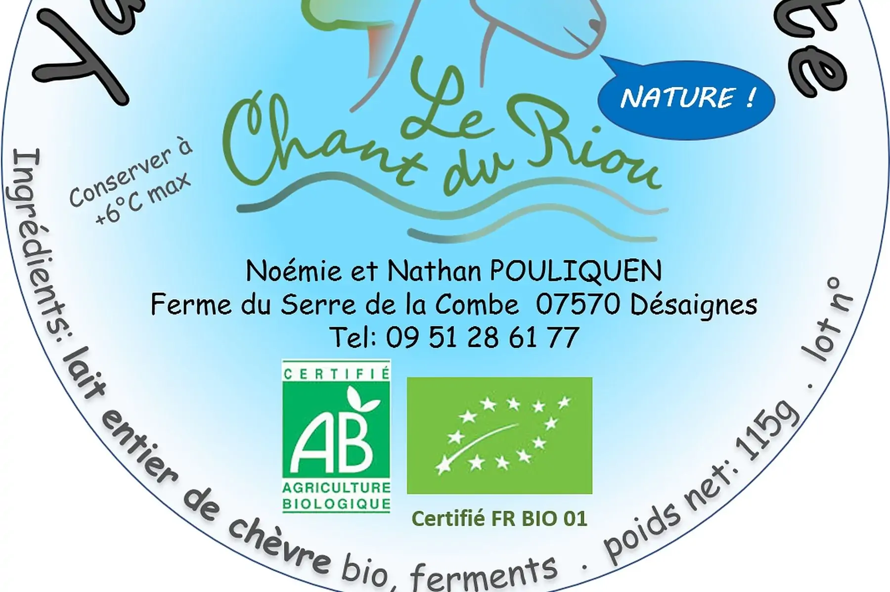 yaourt de biquette nature