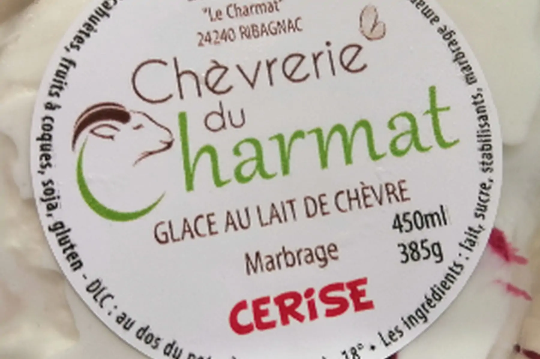 glace marbrée cerise 450ml