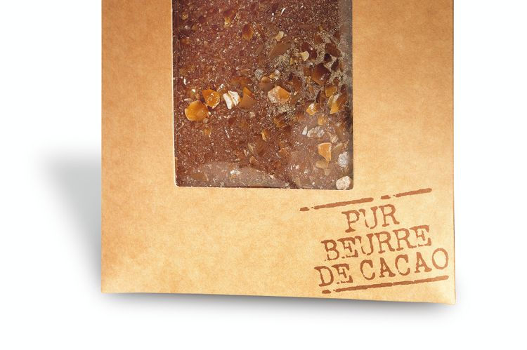 tablette choc. au lait bio origine st domingue 39% caramel&sel de guerande 100g