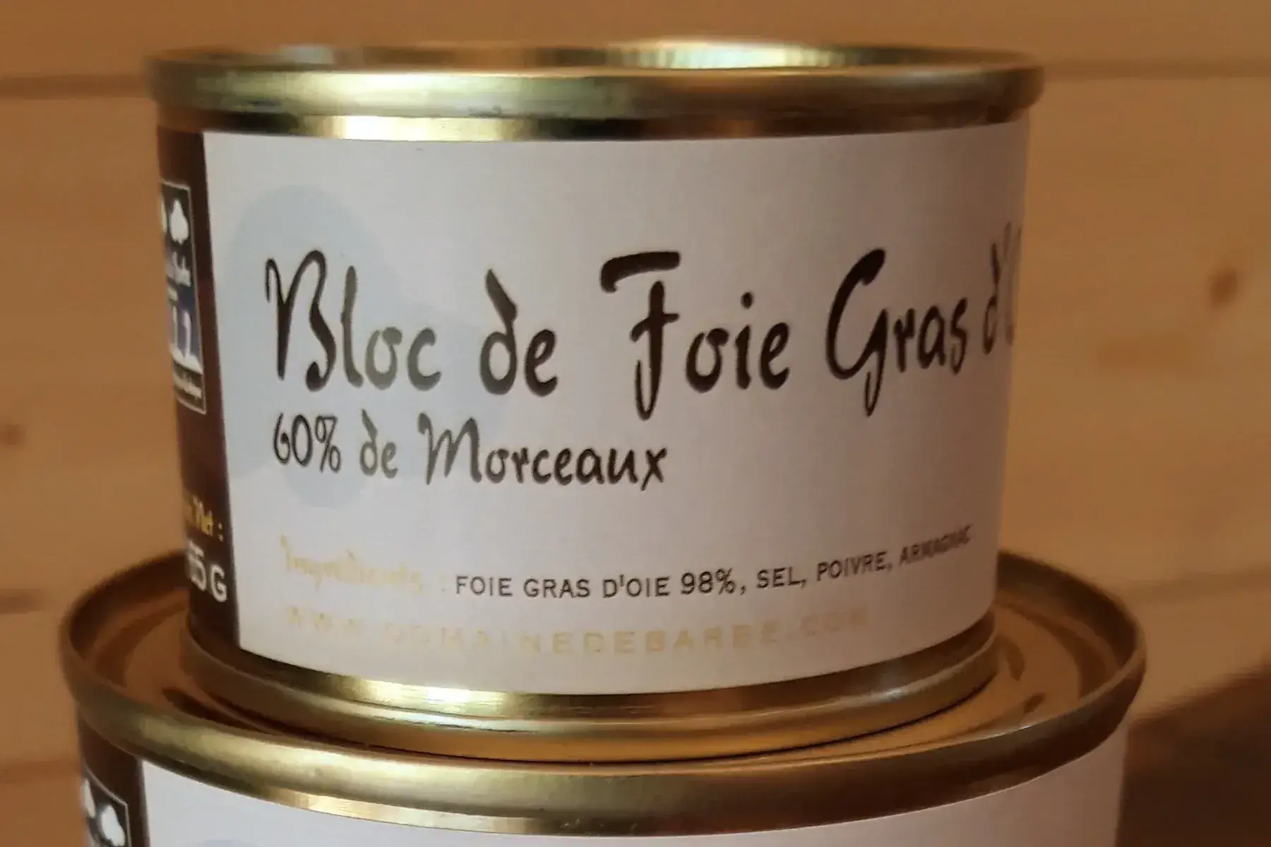 bloc de foie gras d'oie 60% de morceaux