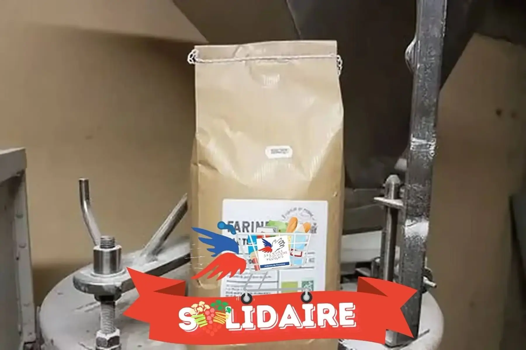 farine de blé   bio   semi complète  ( t80) au profit du secours populaire