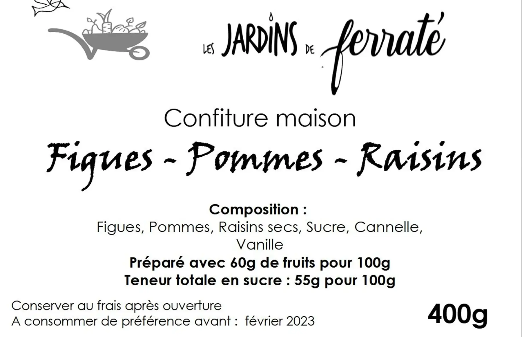 confiture de figues - pommes - raisins