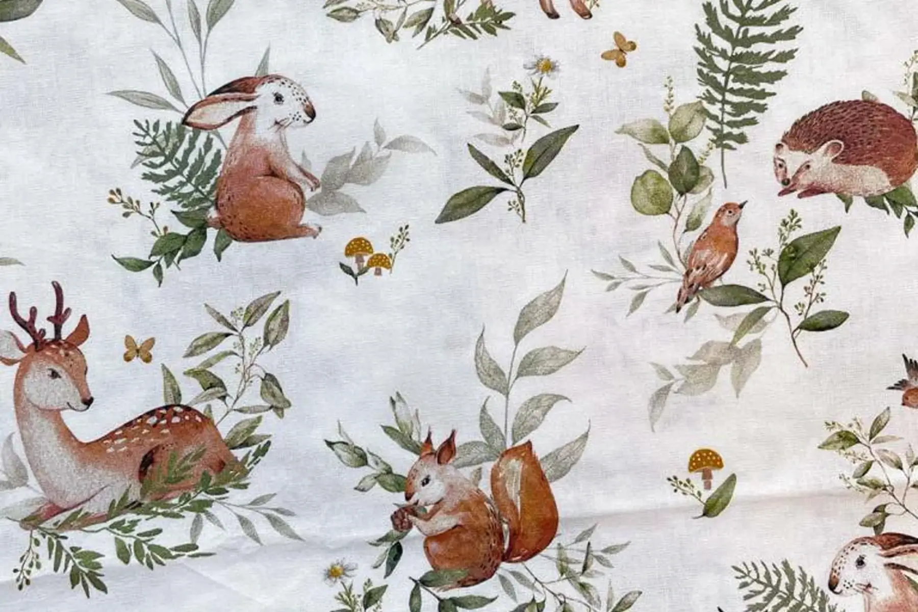 tissu à la découpe - les animaux de la forêt