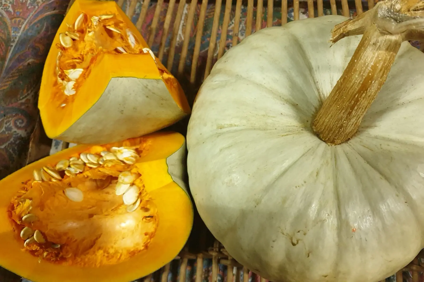courge bleue de hongrie à la découpe