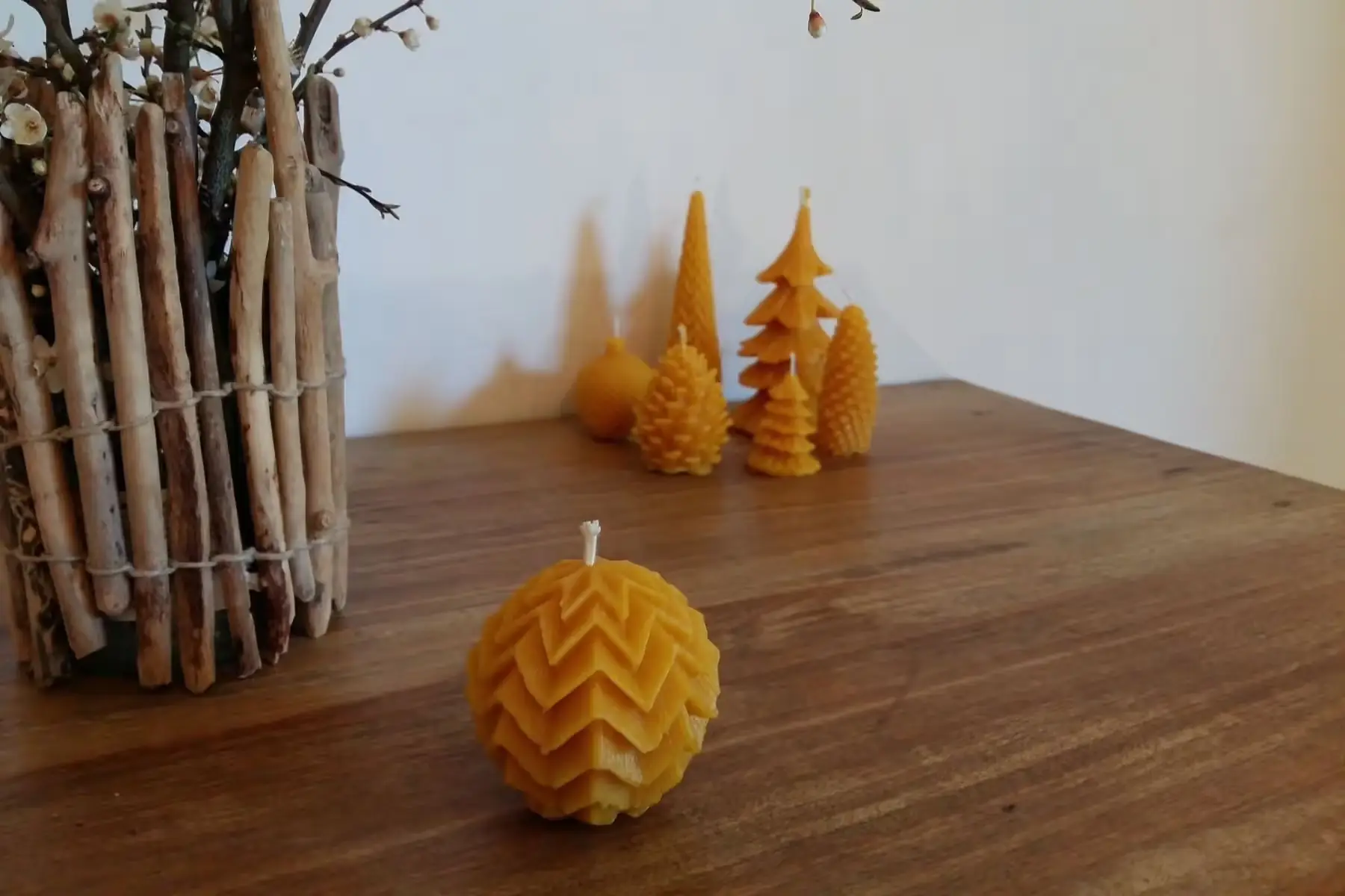 bougie "boule striée"