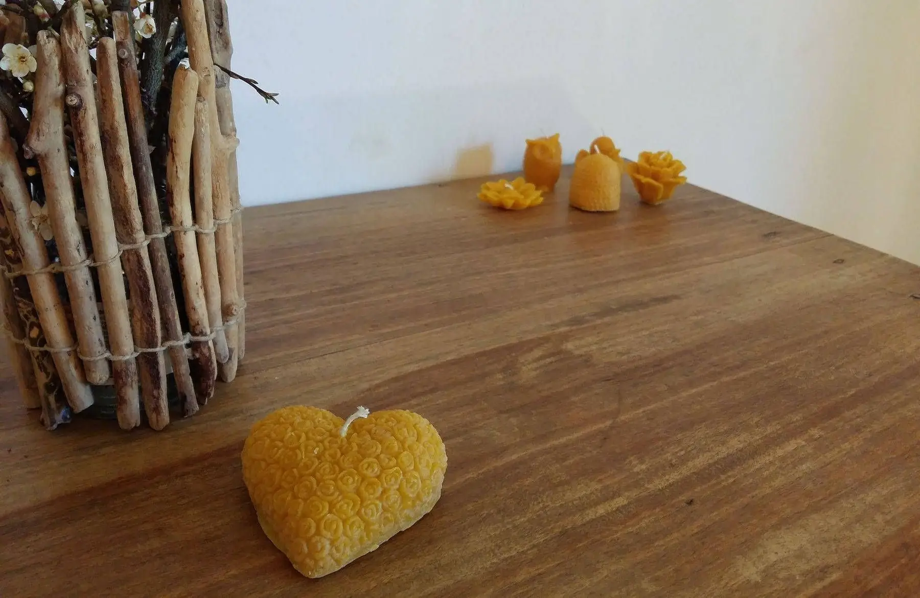 bougie "coeur fleuri"