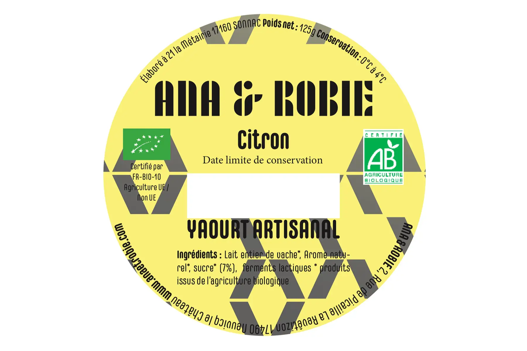 yaourt à boire aromatisé citron en bouteille