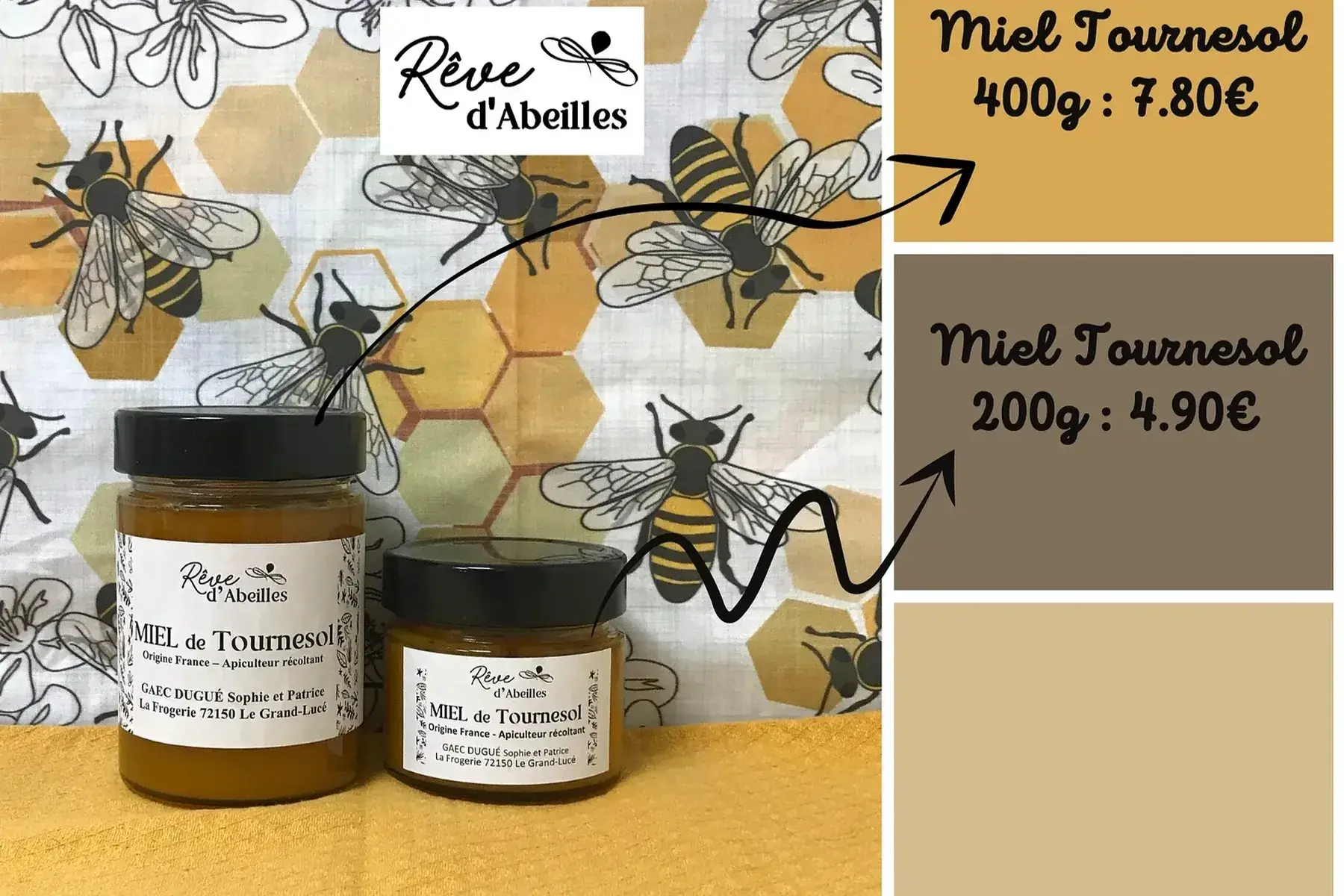 miel de tournesol 200g, 400g