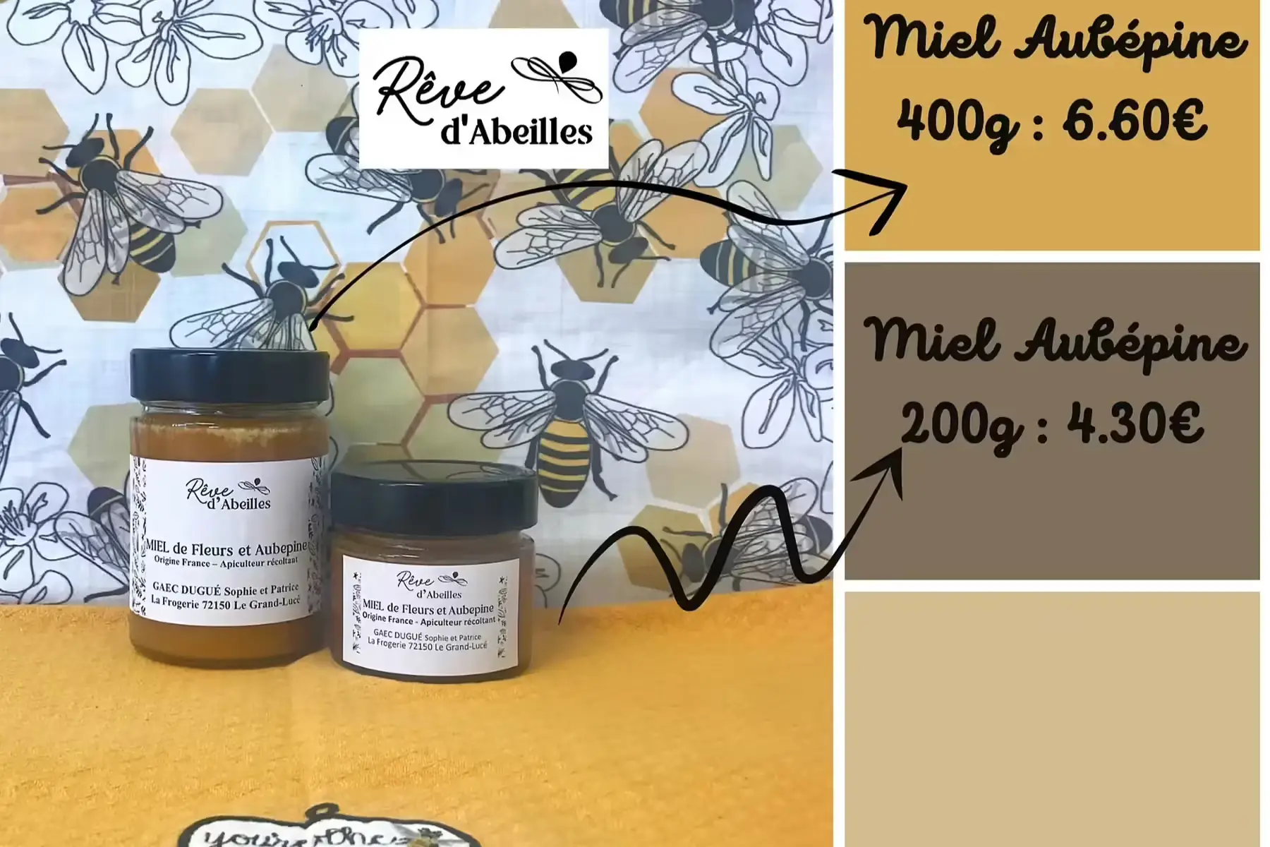 miel d'aubépine 200g, 400g
