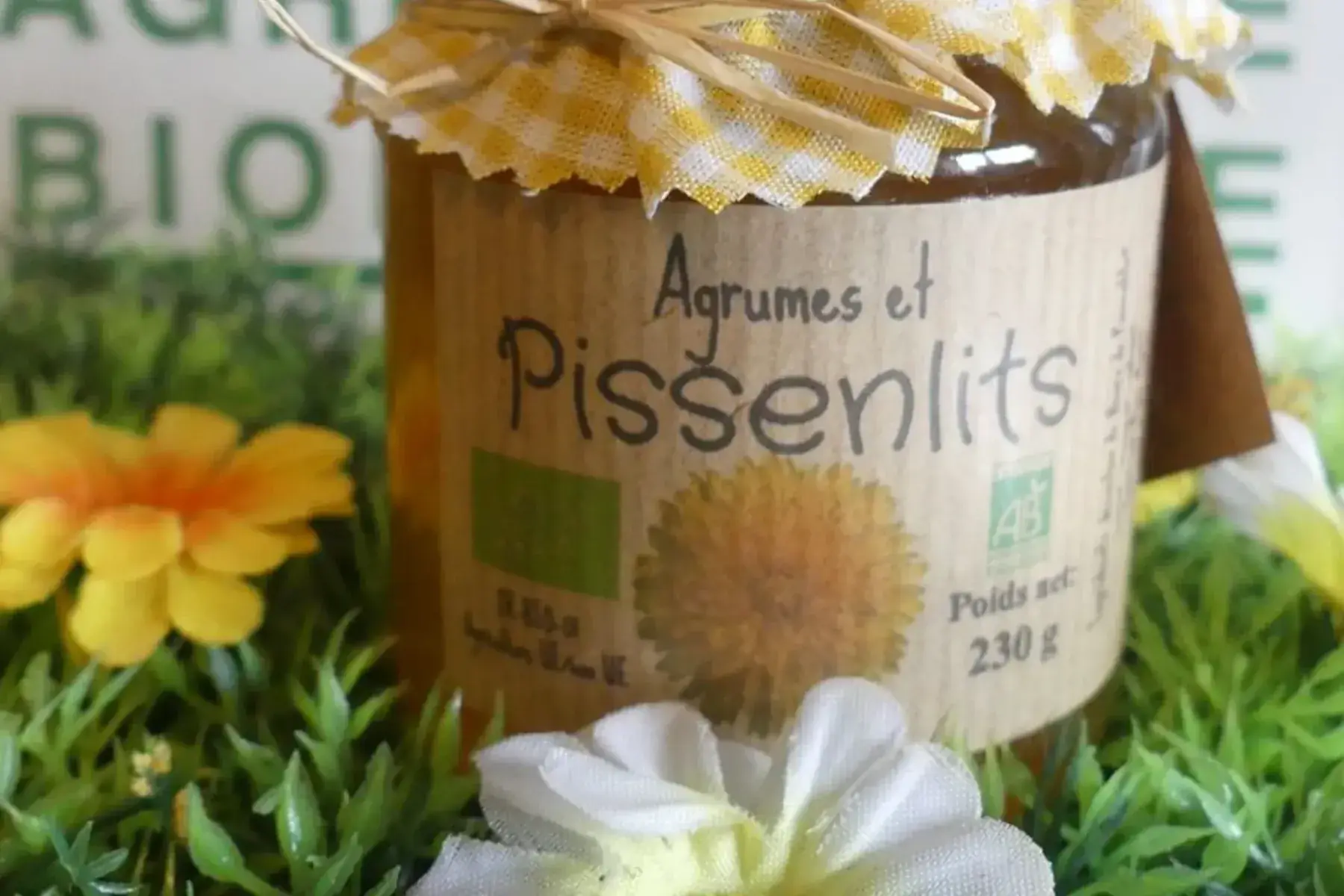 gelée d'agrumes et pissenlits