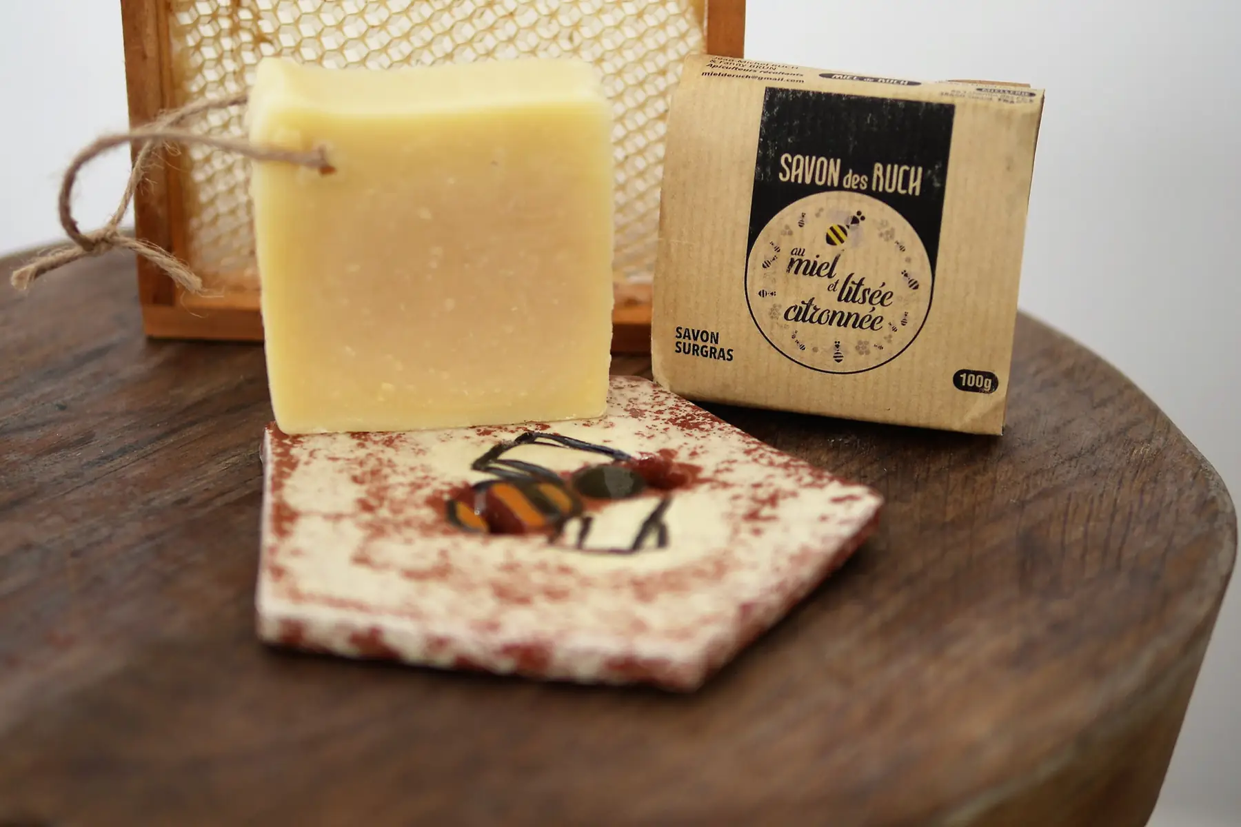 savon des ruch - miel & litsee citronnée- 100g