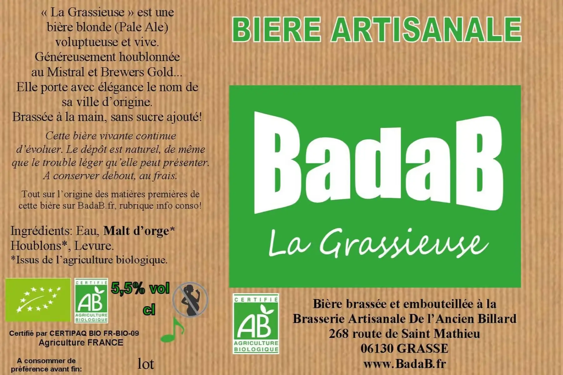 bière blonde "la grassieuse