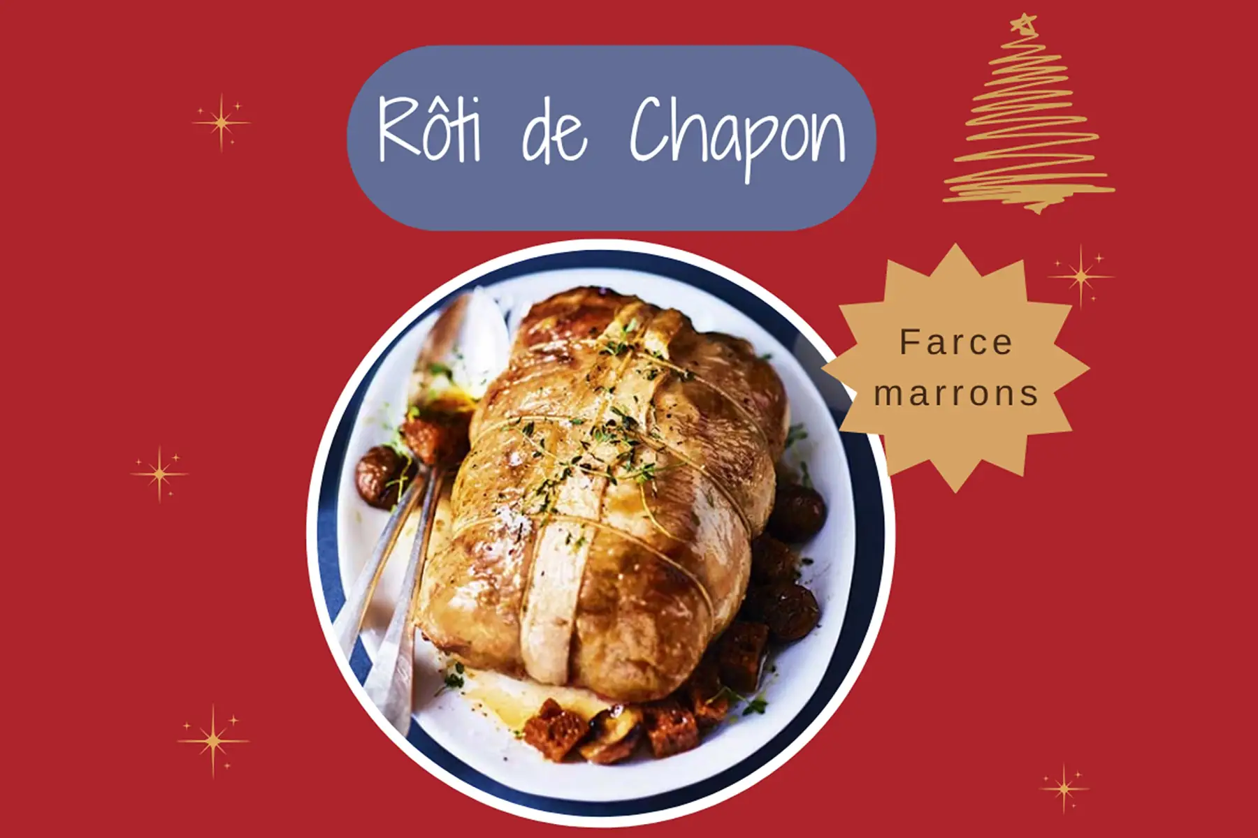 Rôti de chapon farci aux marrons (commande max 17/12)