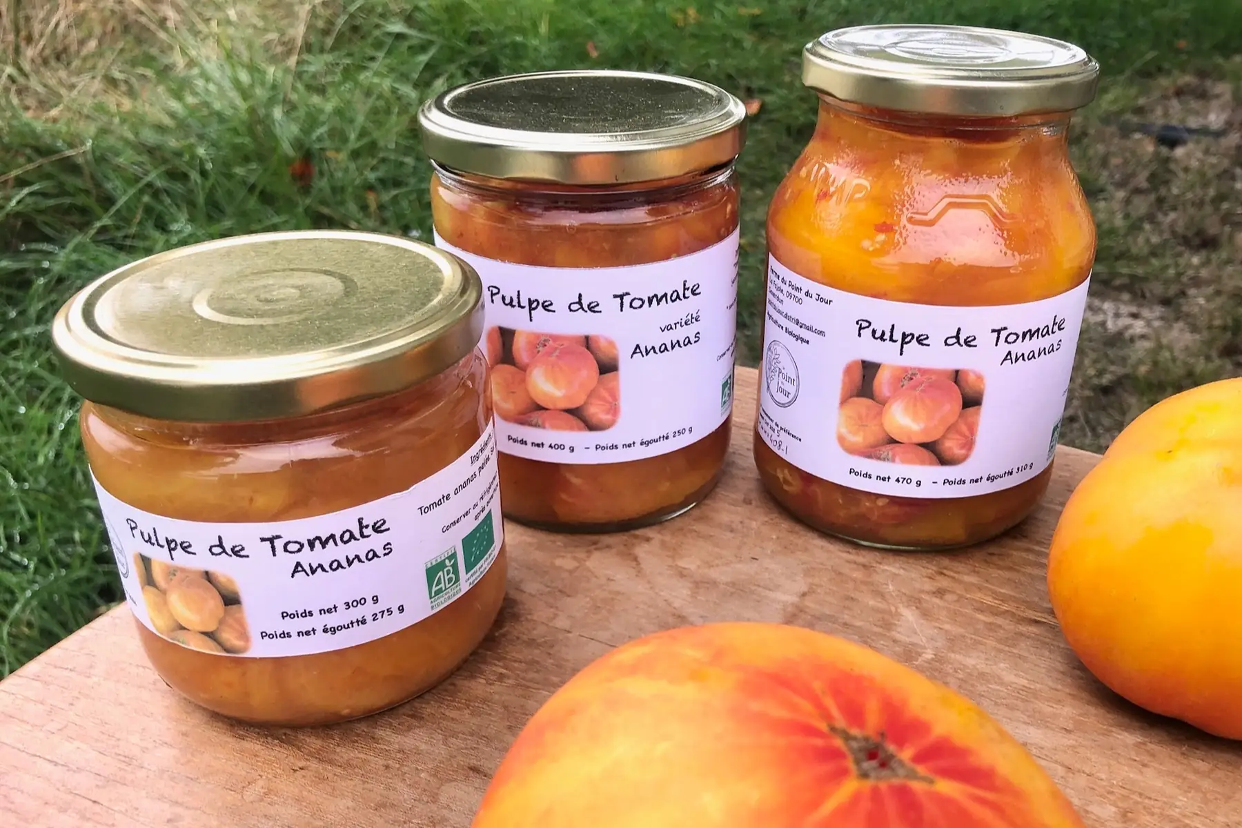 tomate ananas pelée en morceaux