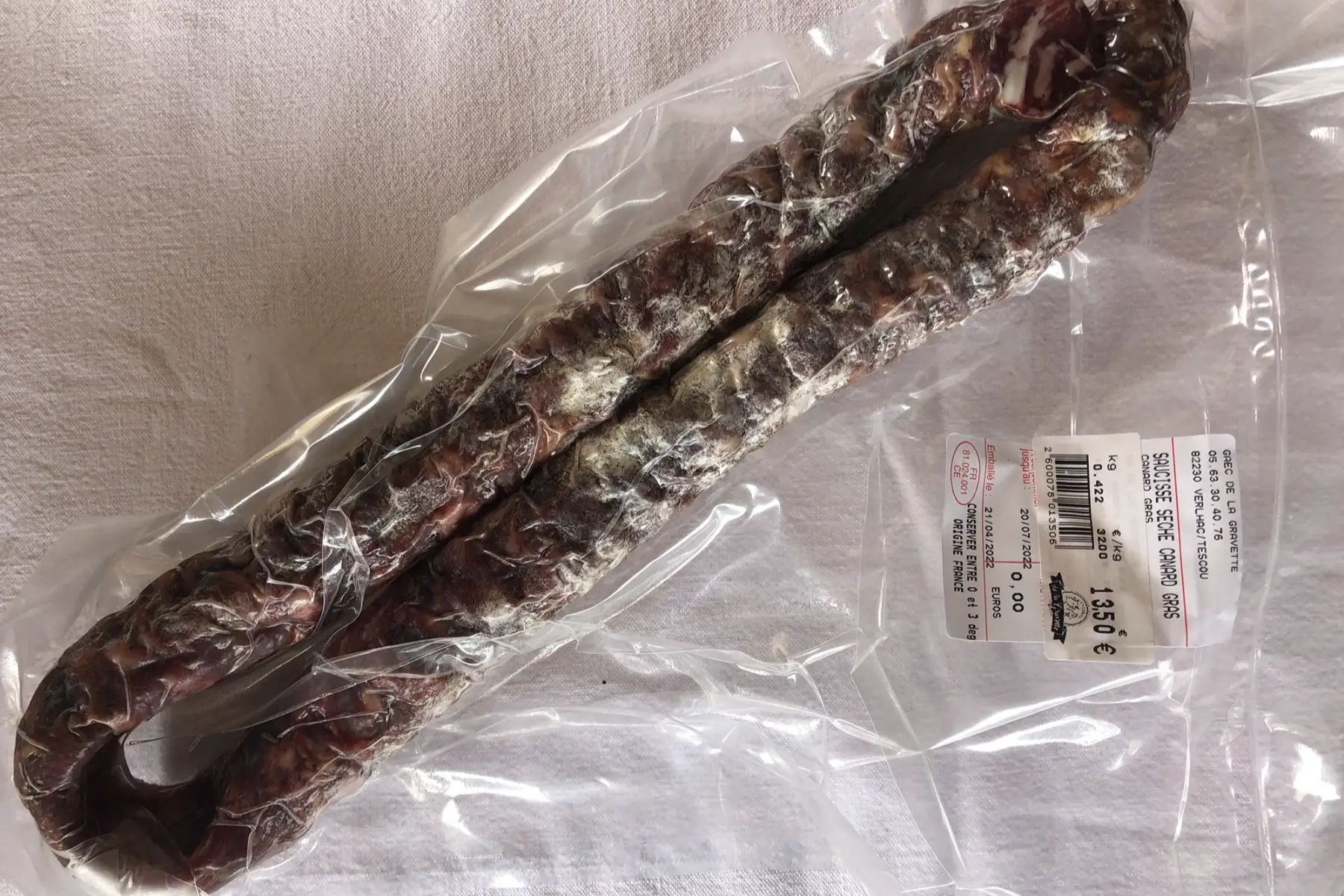 saucisse de canard séché