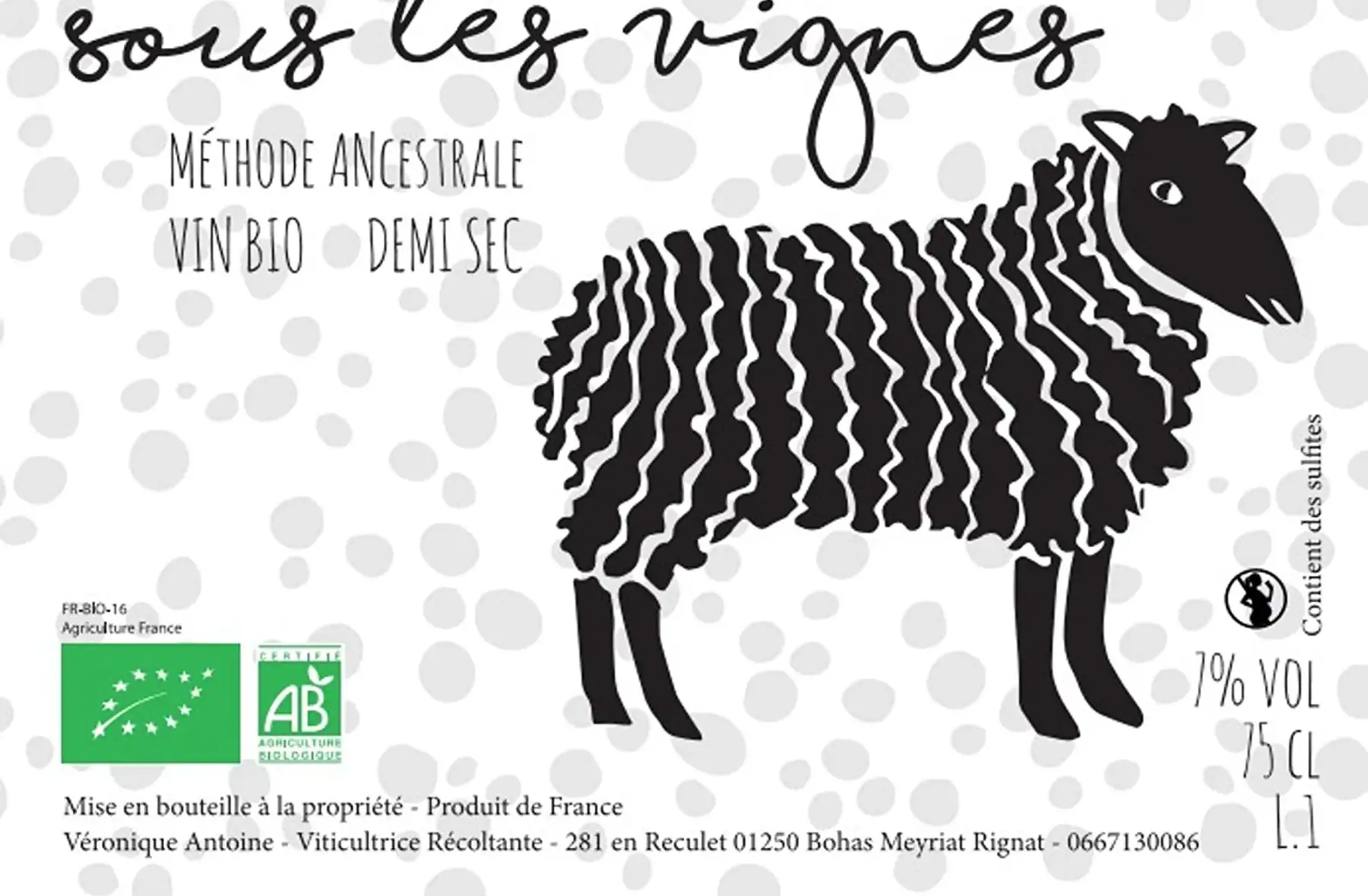 vin pétillant blanc sous les vignes 2024