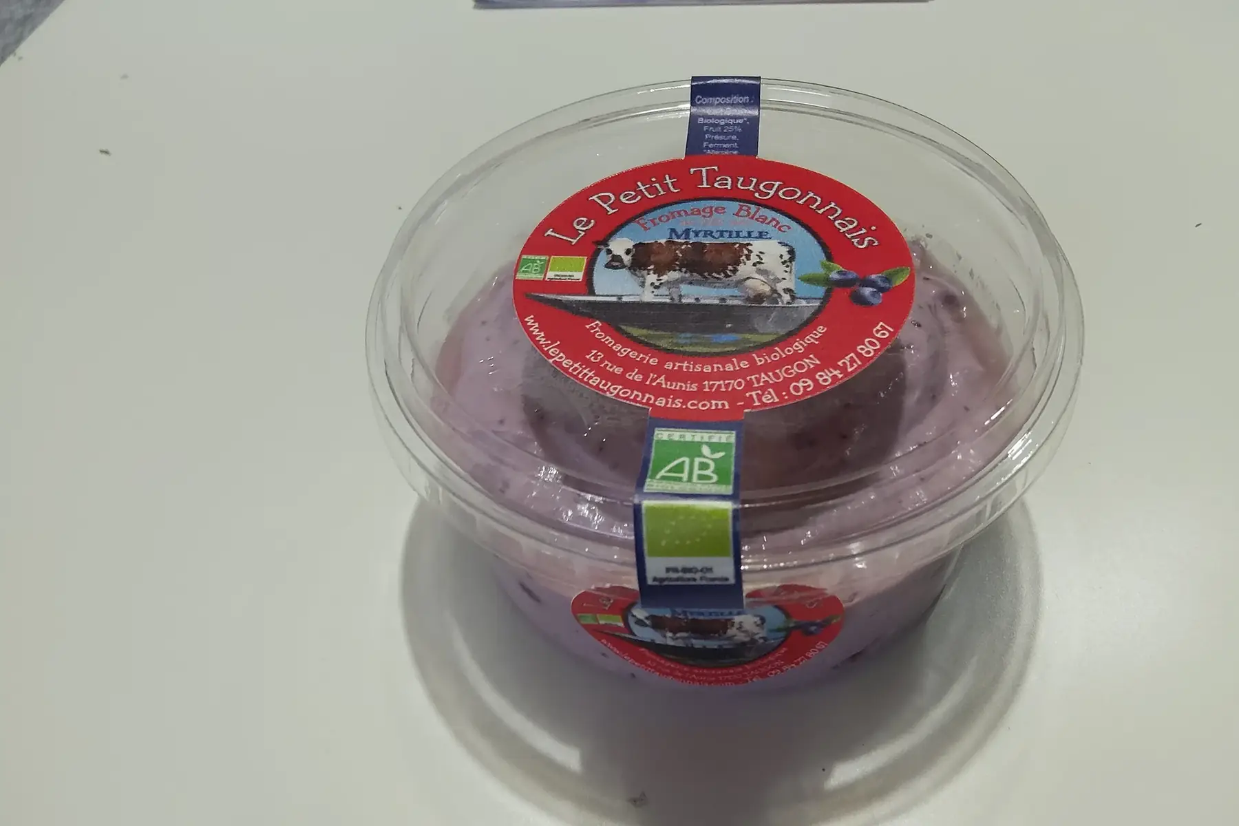 fromage blanc myrtille pot de 300g