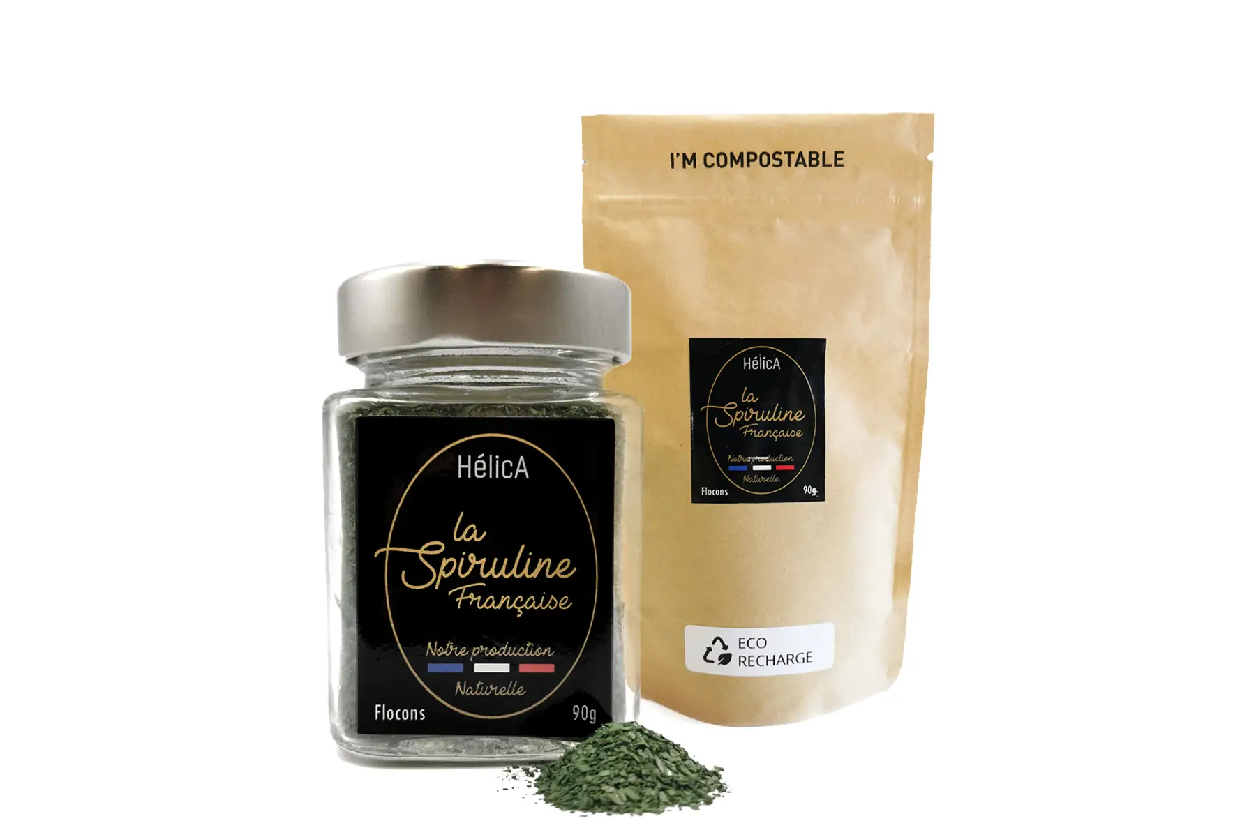 pack 3 mois spiruline hélica - flocons