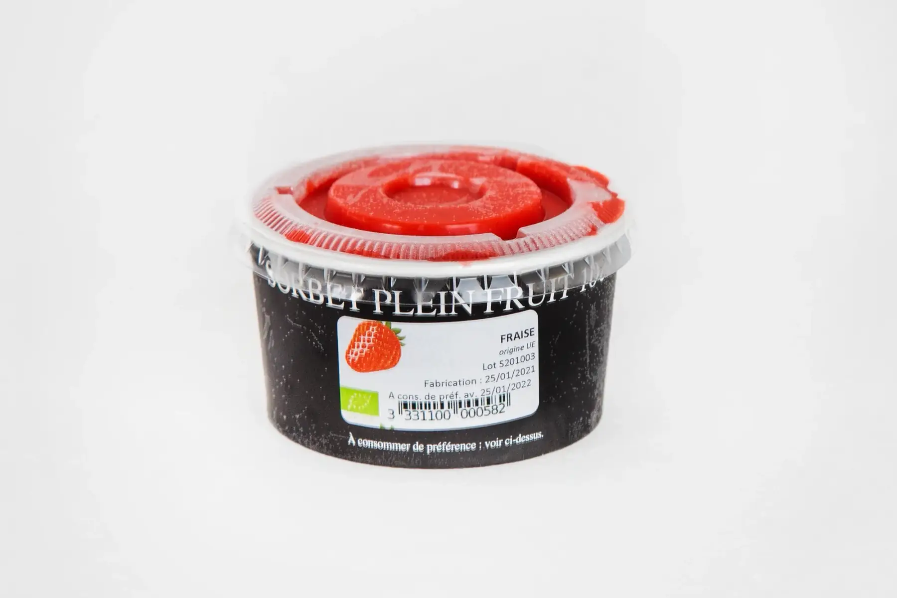 sorbet plein fruit fraise 10 cl