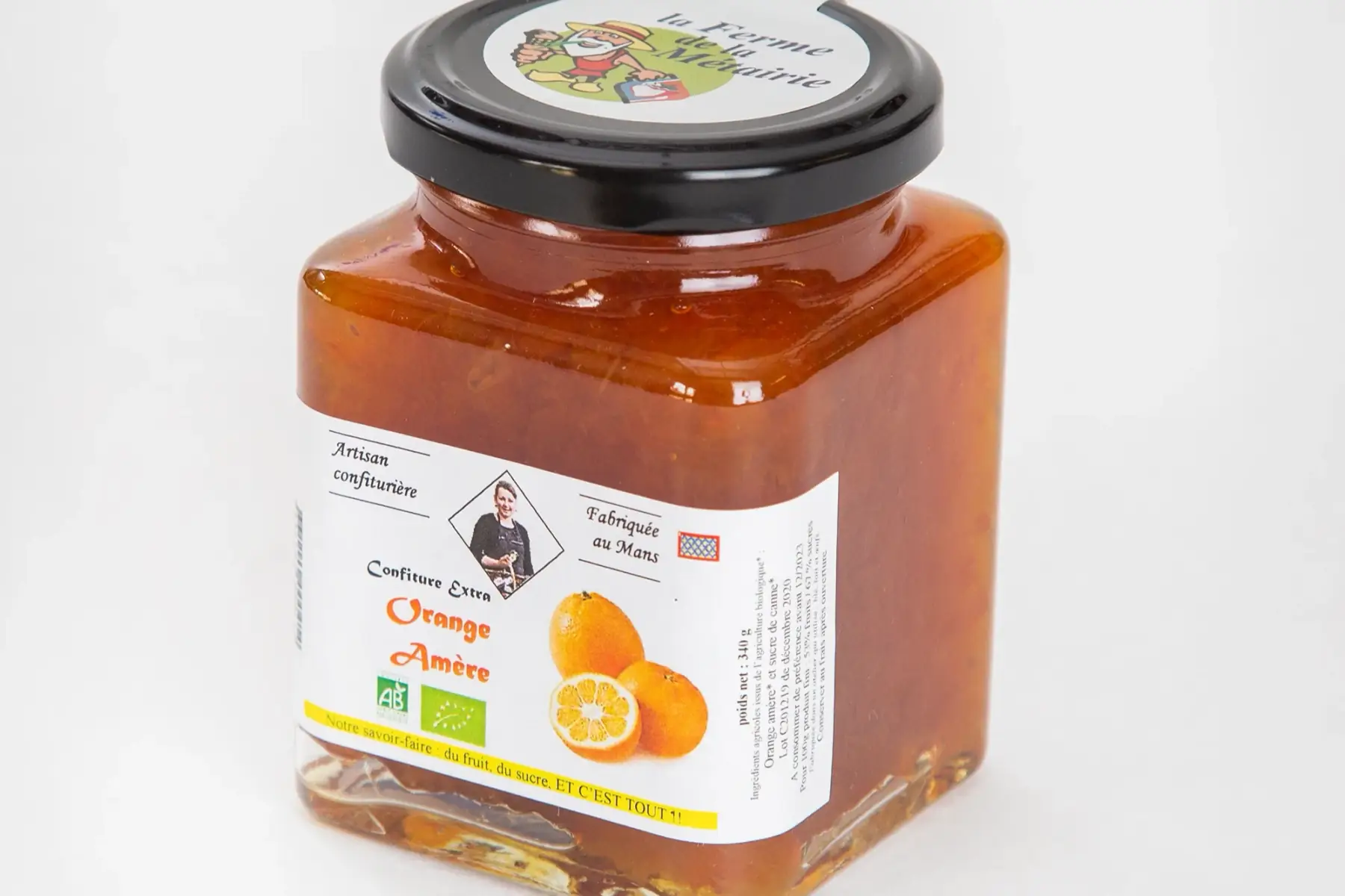 confiture extra orange amere corse 330g