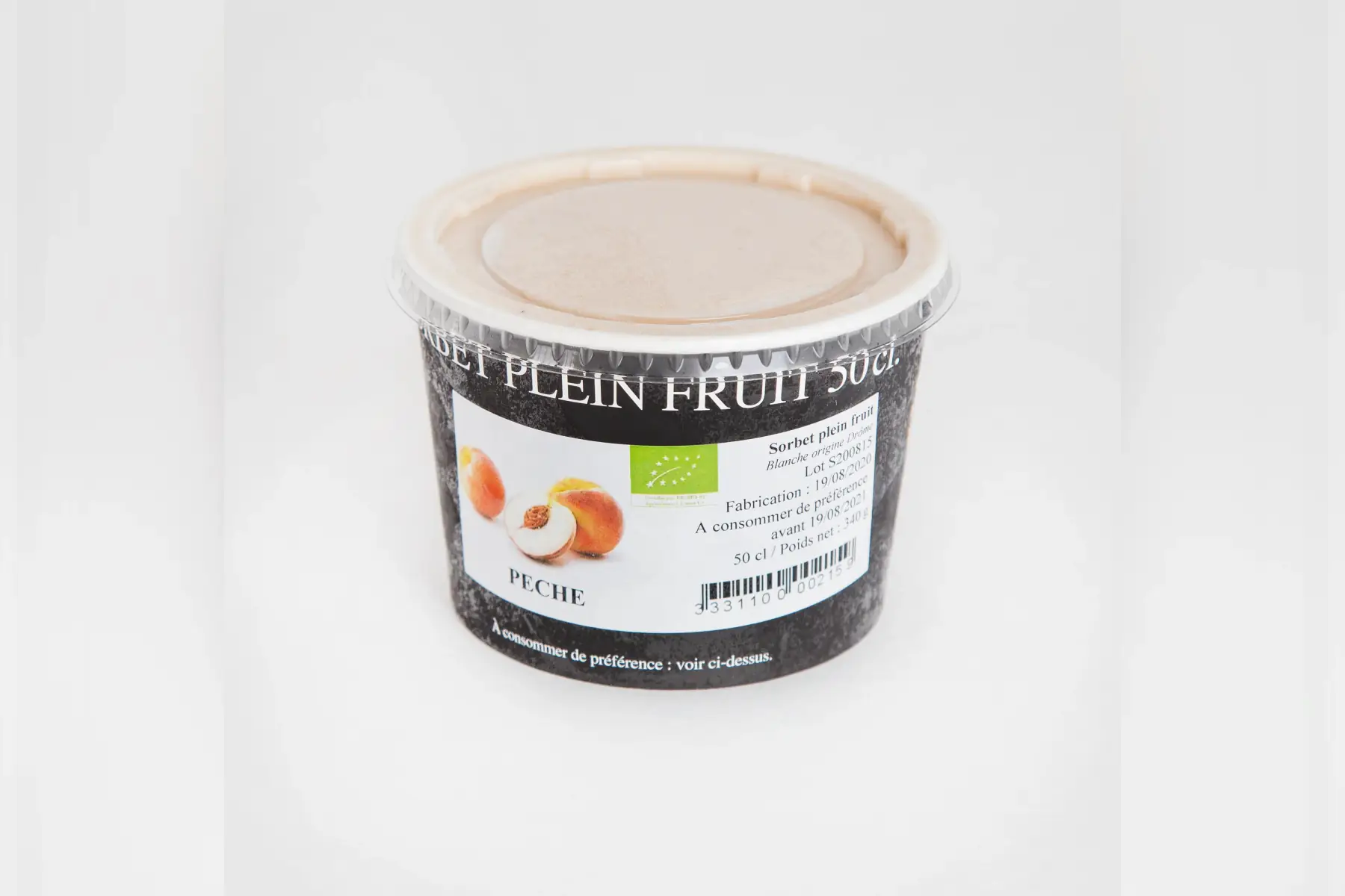 sorbet plein fruit peche 50 cl