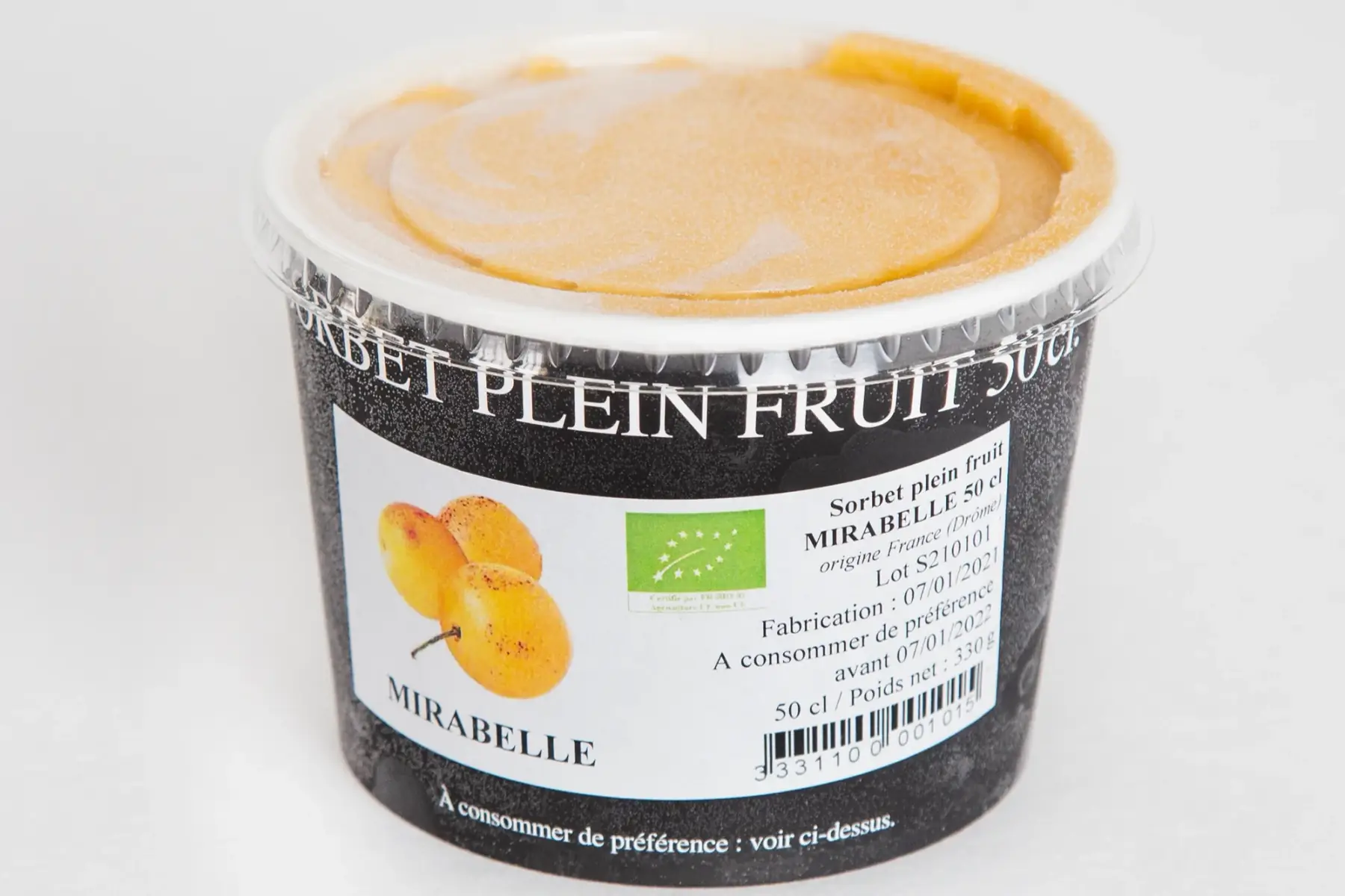 sorbet plein fruit mirabelle 50 cl