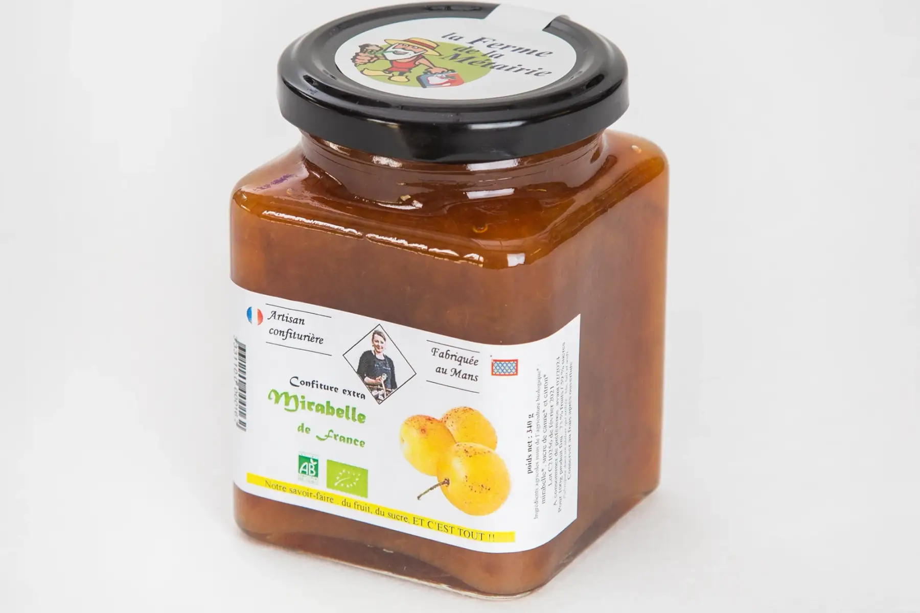 confiture extra mirabelle meuse 330g