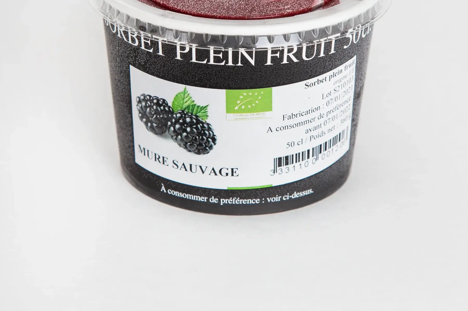 sorbet plein fruit mure sauvage 50 cl