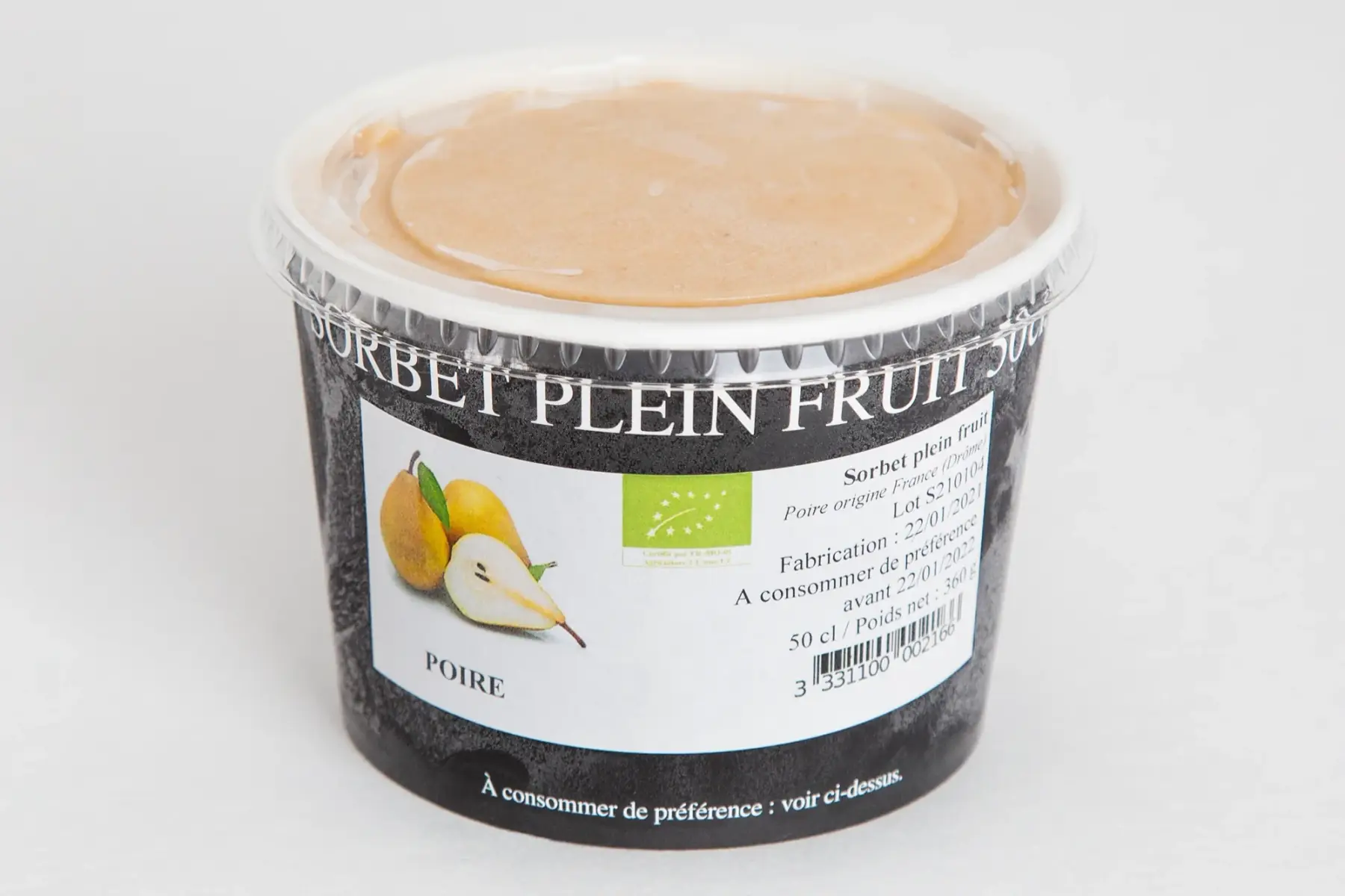 sorbet plein fruit poire 50 cl