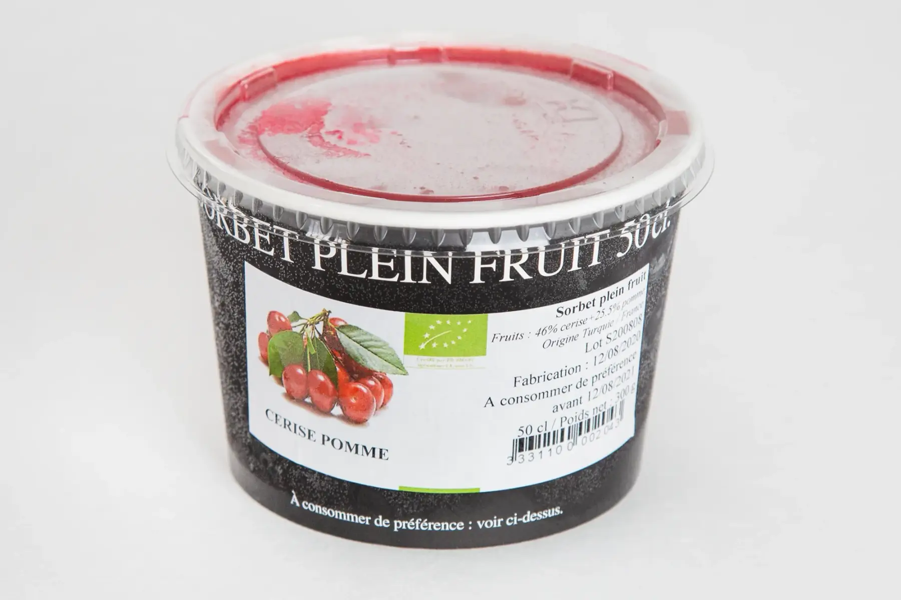 sorbet plein fruit cerise 50 cl