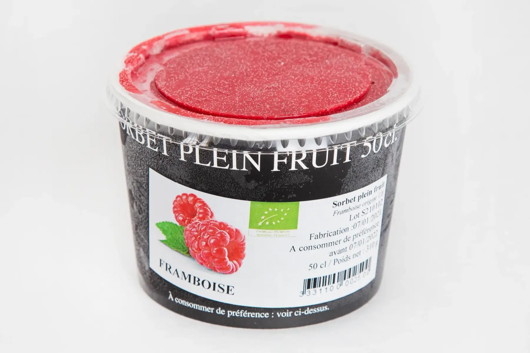 sorbet plein fruit framboise 50 cl