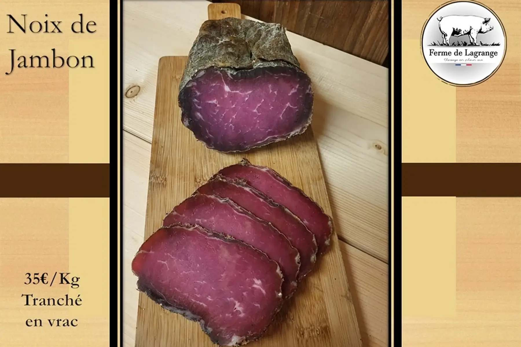 noix de jambon tranchée en vrac