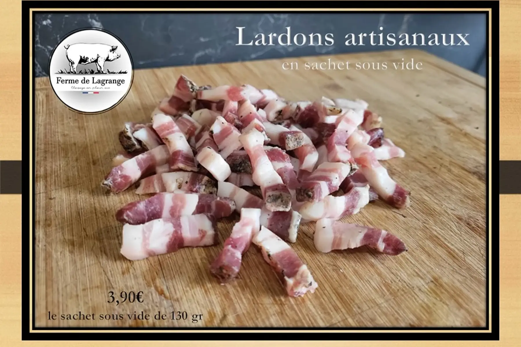 lardons en sachet sous vide 130 gr