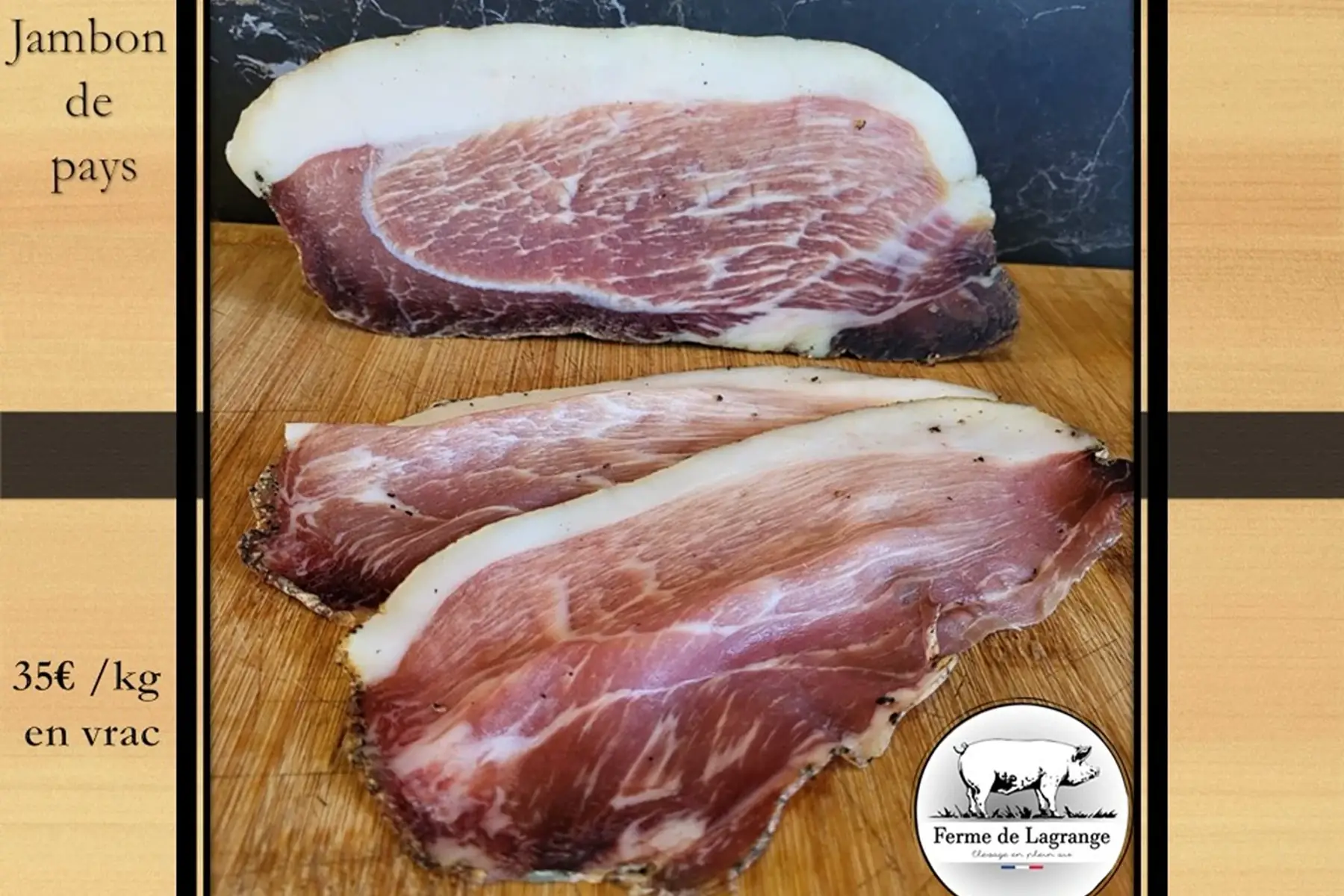 jambon de pays - vrac tranché