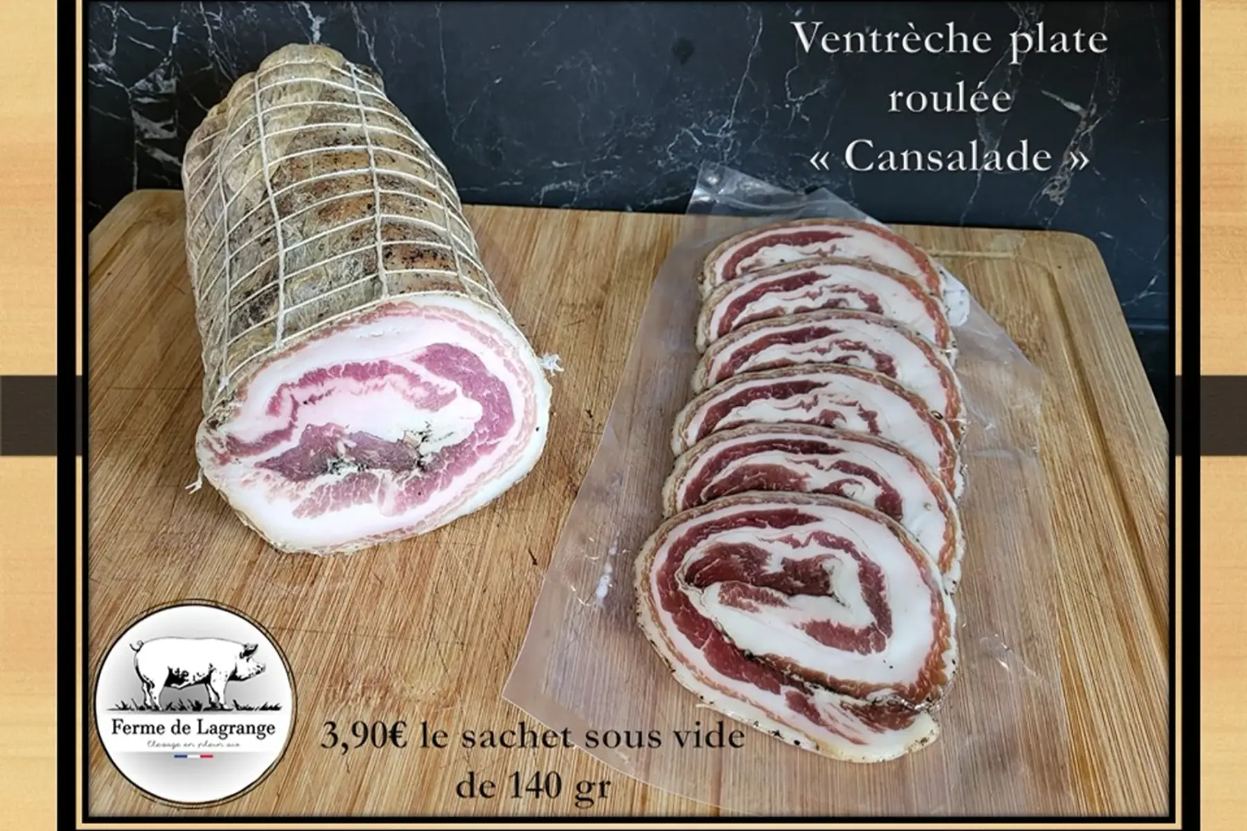 ventrèche roulée séche - sachet de 140 gr