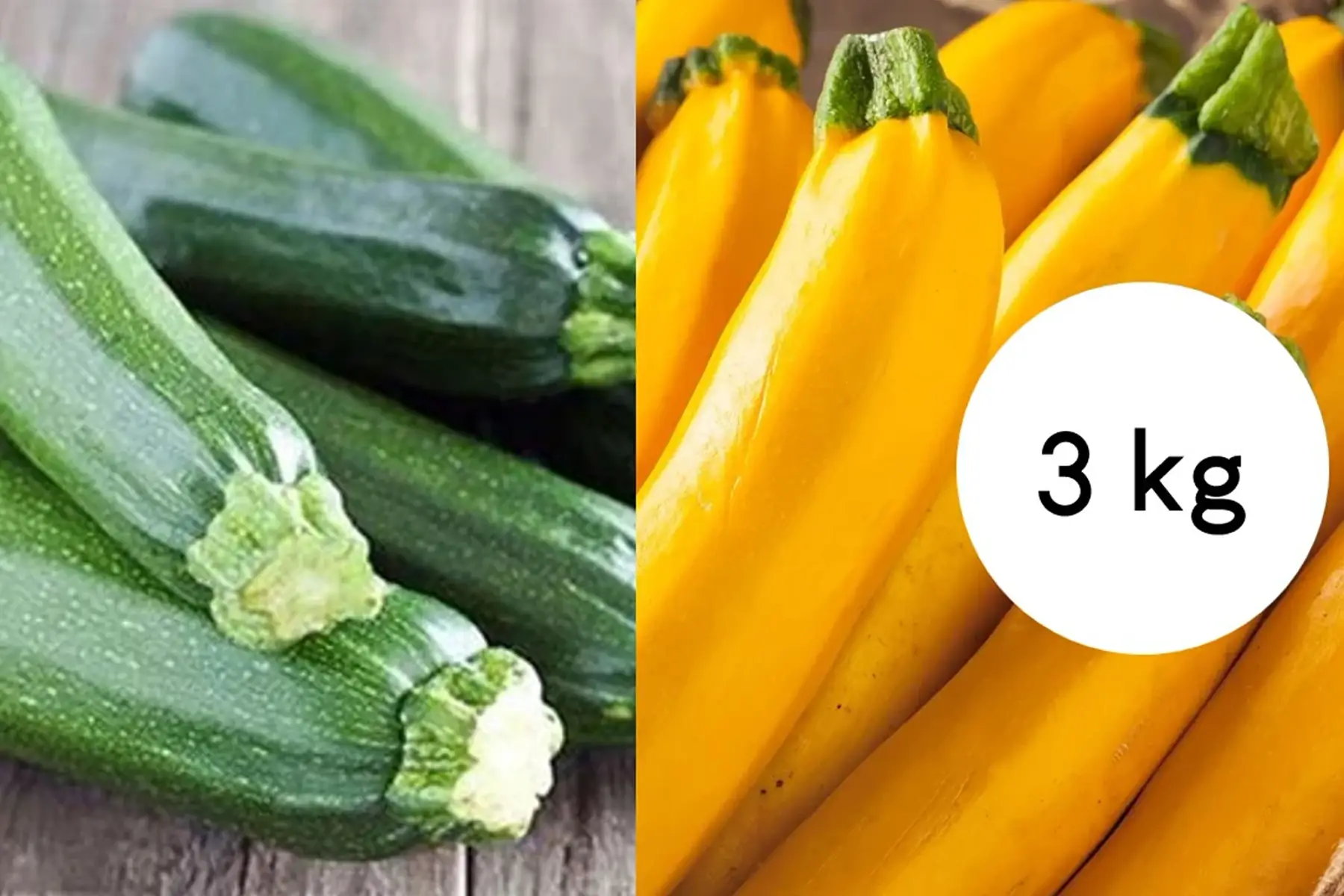 courgette jaune et verte - mélange 3 kg
