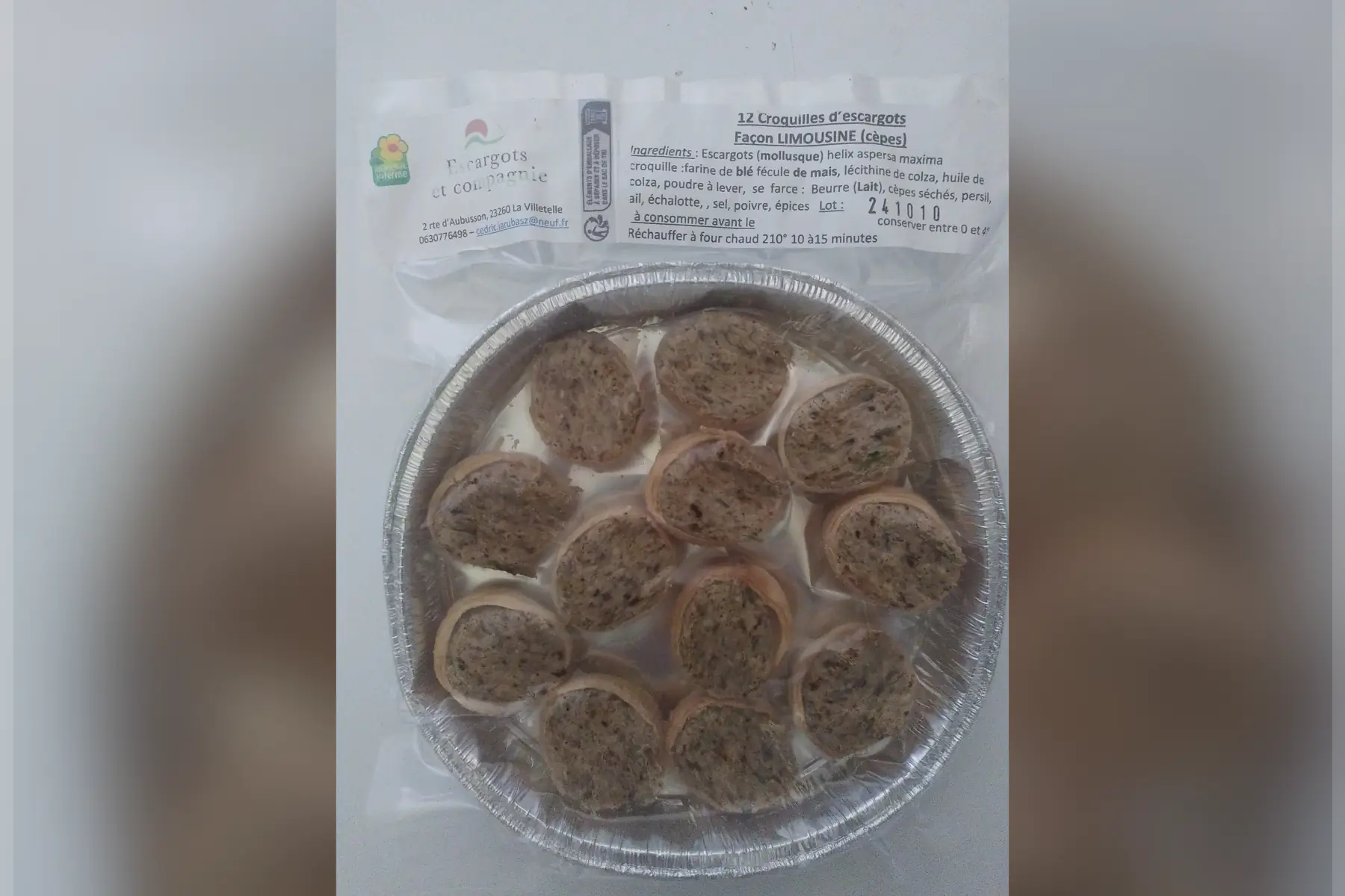 12 escargots en Croquilles Facon LIMOUSINE (beurre aux cèpes)