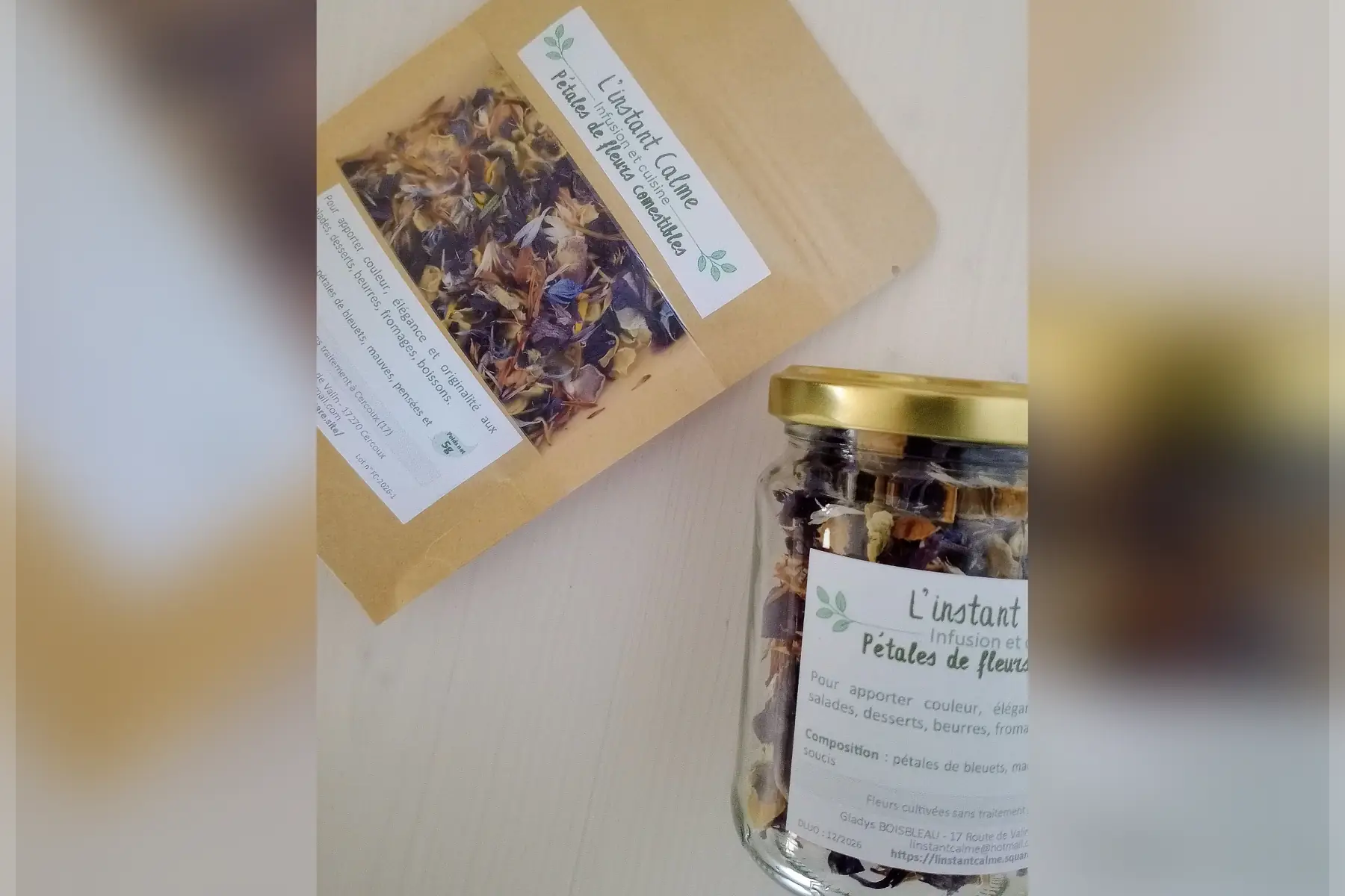 Pétales de fleurs comestibles