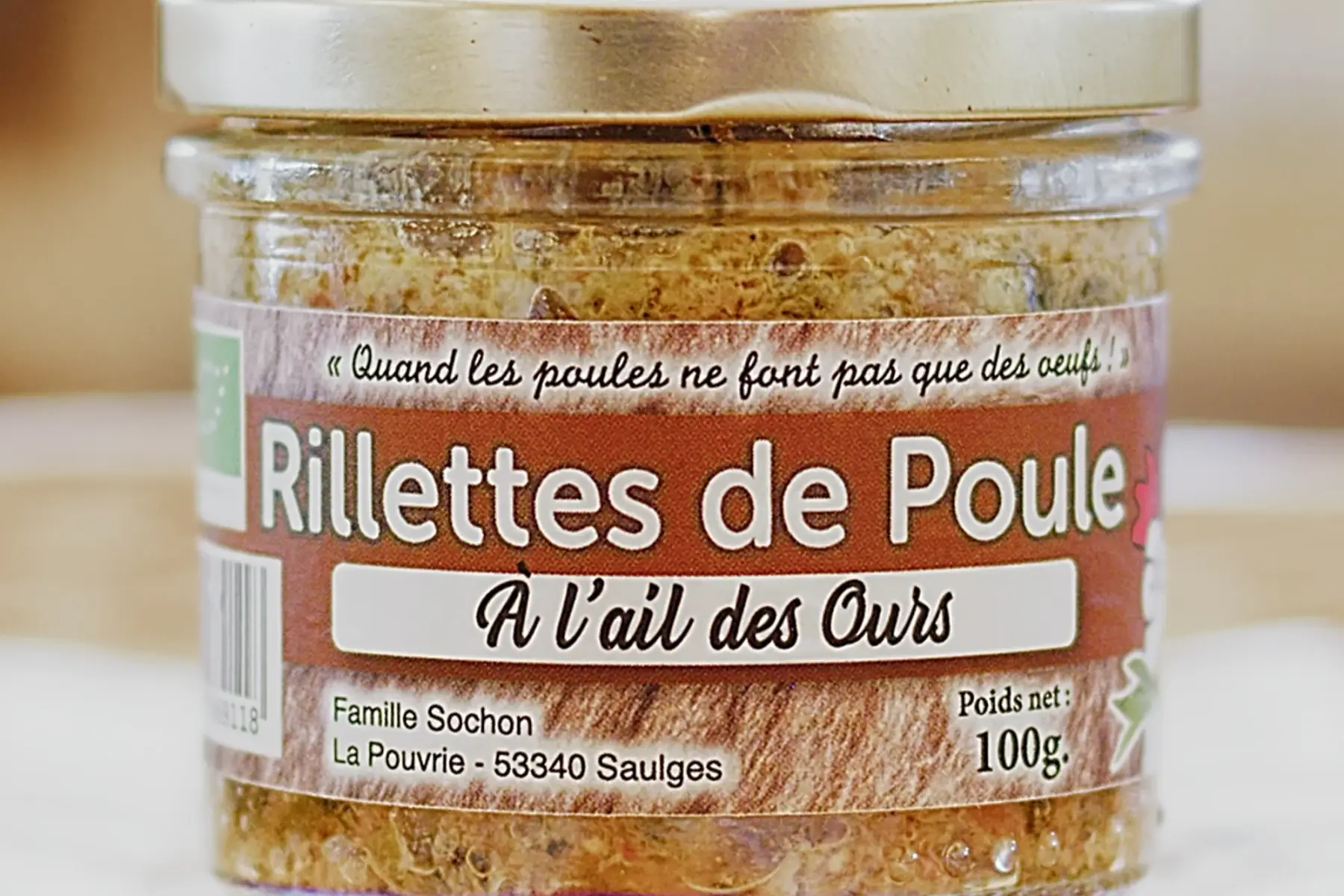 rillettes de poule bio à l'ail des ours