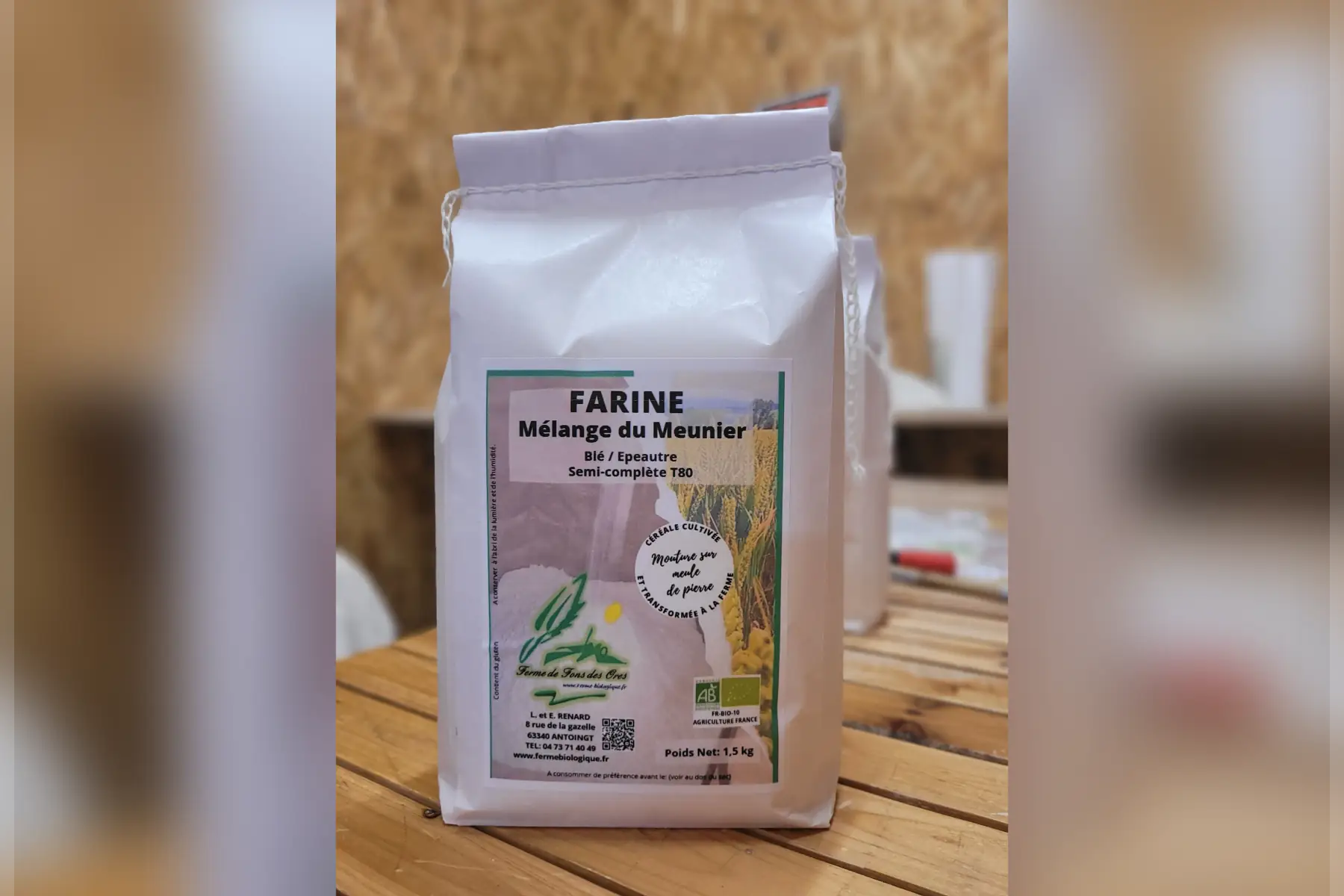 farine mélange du meunier t80 en sac de 1,5kg (semi complète