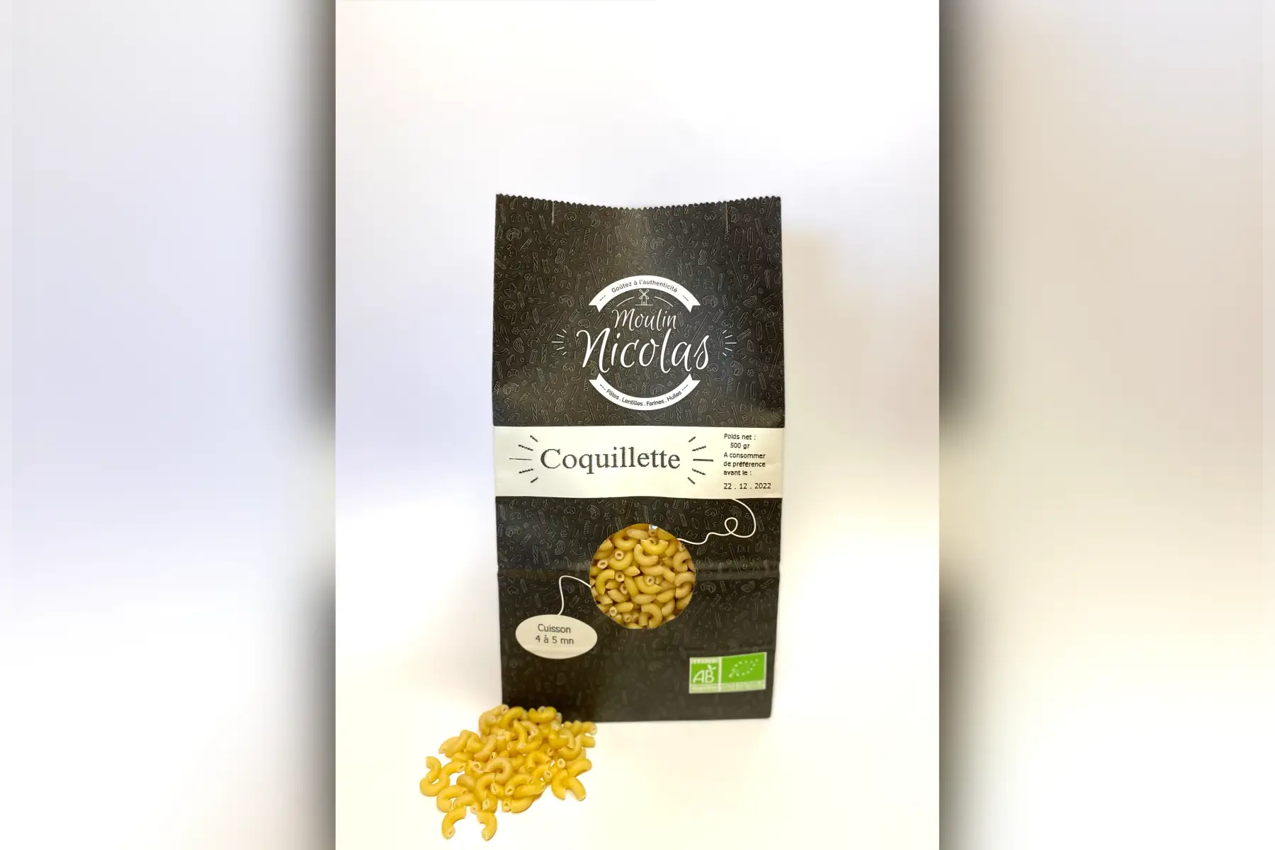 pâtes blanches coquillette