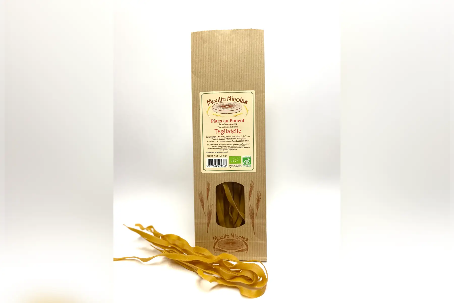 pâtes semi-complètes tagliatelle au piment