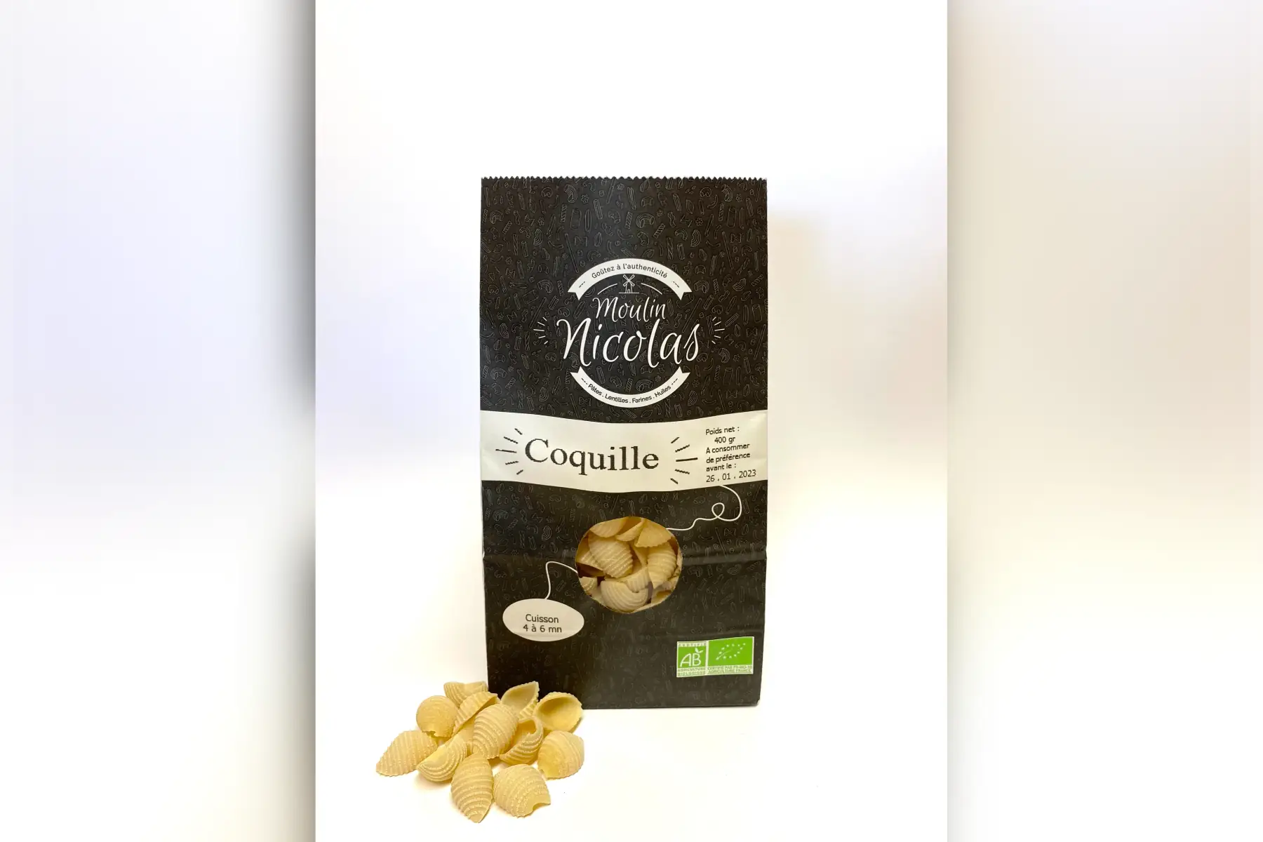 pâtes blanches coquille