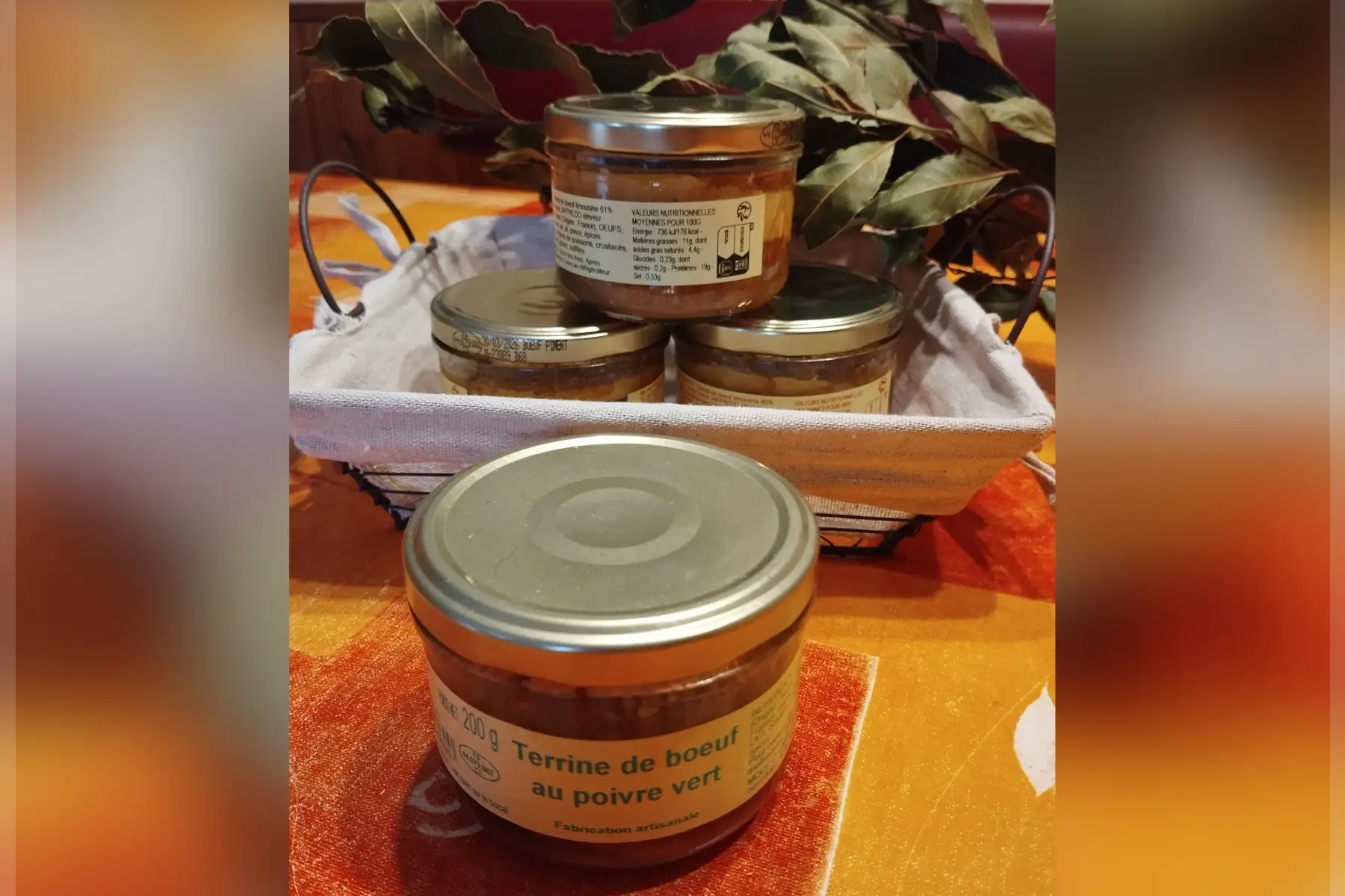 terrine de boeuf au poivre vert - fabrication artisanale