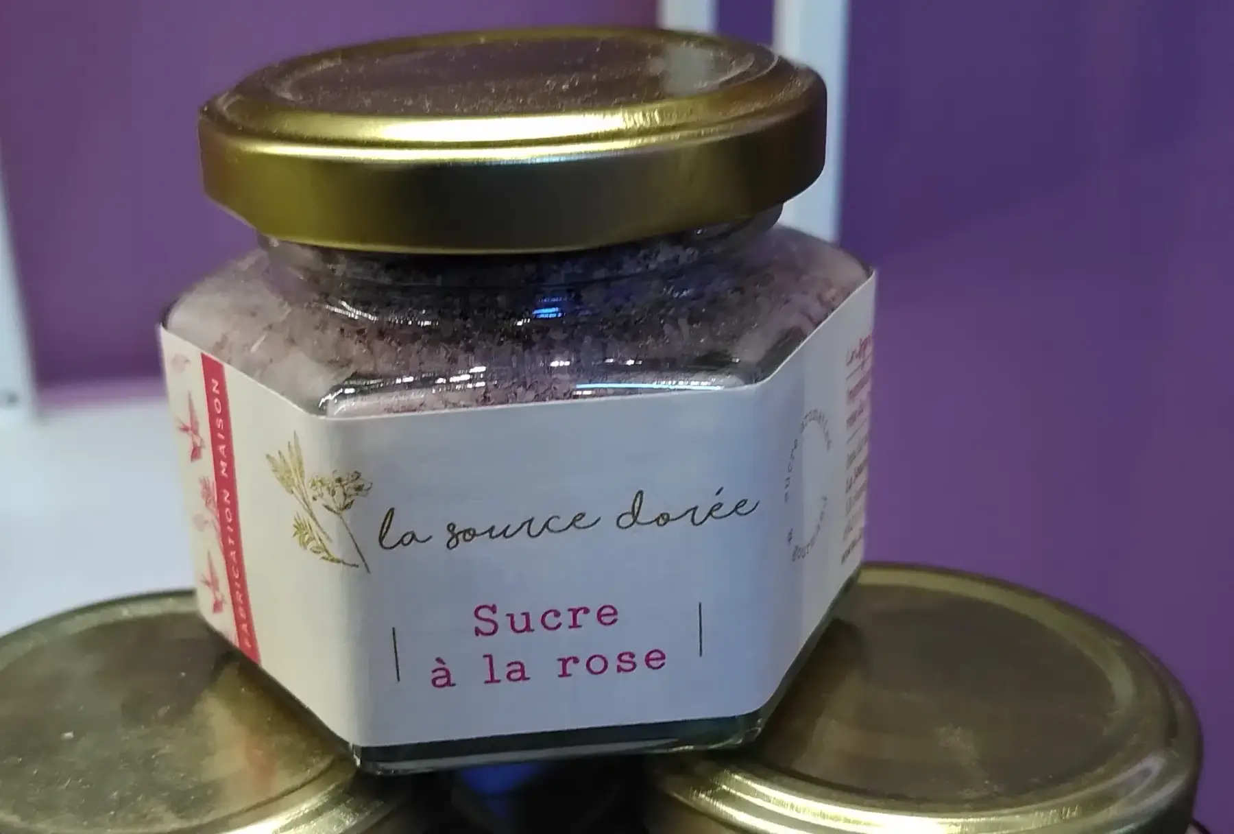 sucre aromatisé à la rose