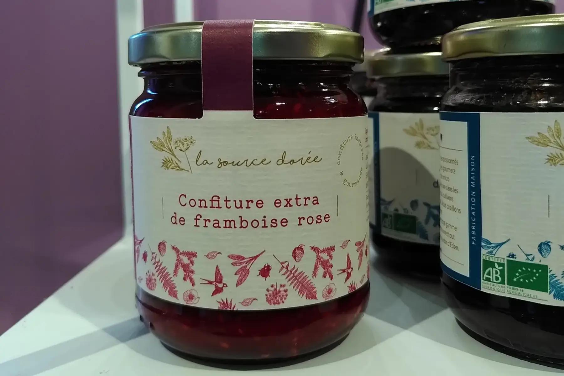 confiture framboise rose