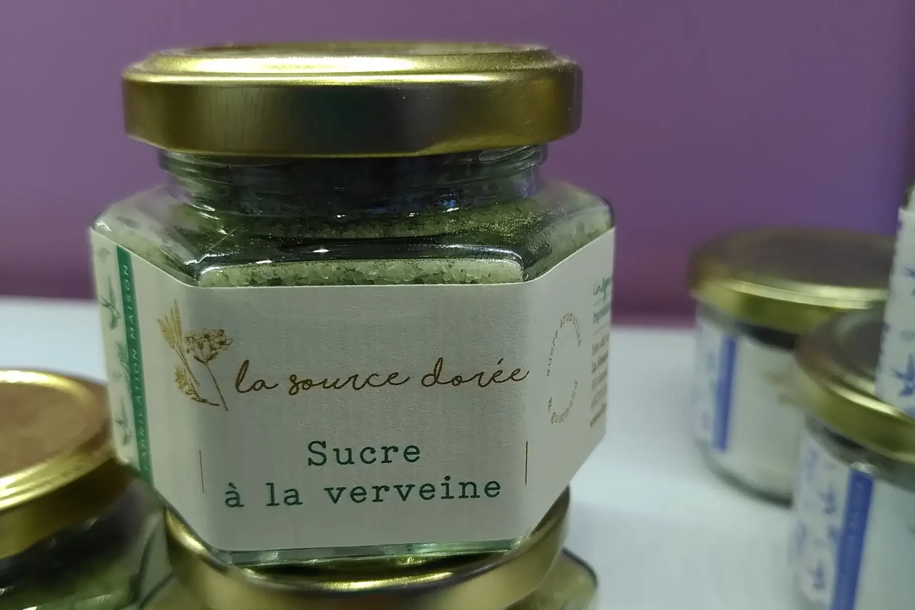 sucre aromatisé à la verveine