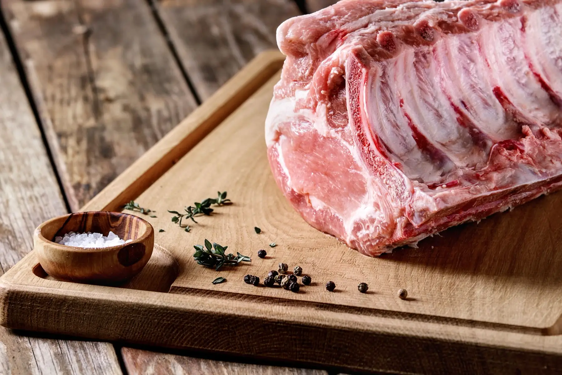 porc: rôti avec os